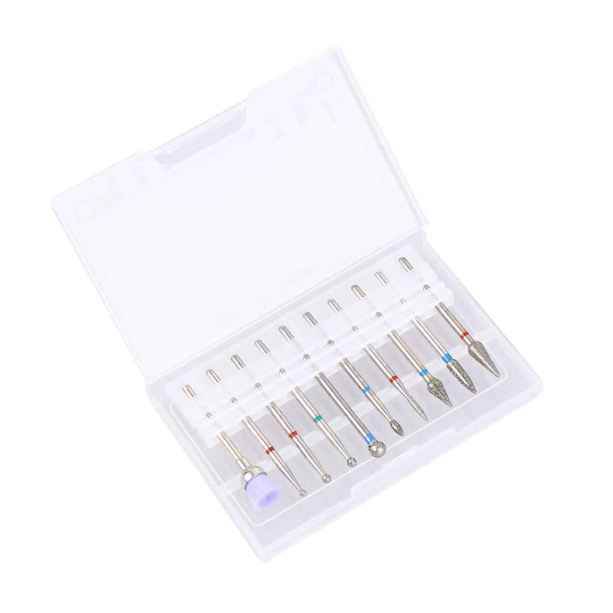 FRCOLOR 10pcs Professional Nail Drill Bits Set - Fine Grit Diamond Nail Grinding Heads for Manicure & Pedicure | Electric Nail File Accessories for Acrylic, Gel & Natural Nails | Perfect for Home Salon & Nail Art Enthusiasts