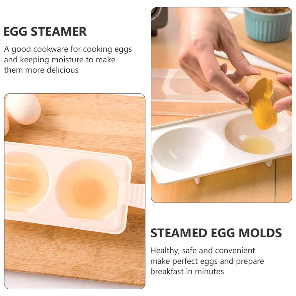 DOITOOL 3-Piece Microwave Egg Steamer Set - BPA-Free Egg Poacher & Cooker for Perfect Boiled & Poached Eggs - Kitchen Tools & Accessories for Quick Breakfast, Meal Prep & Healthy Cooking