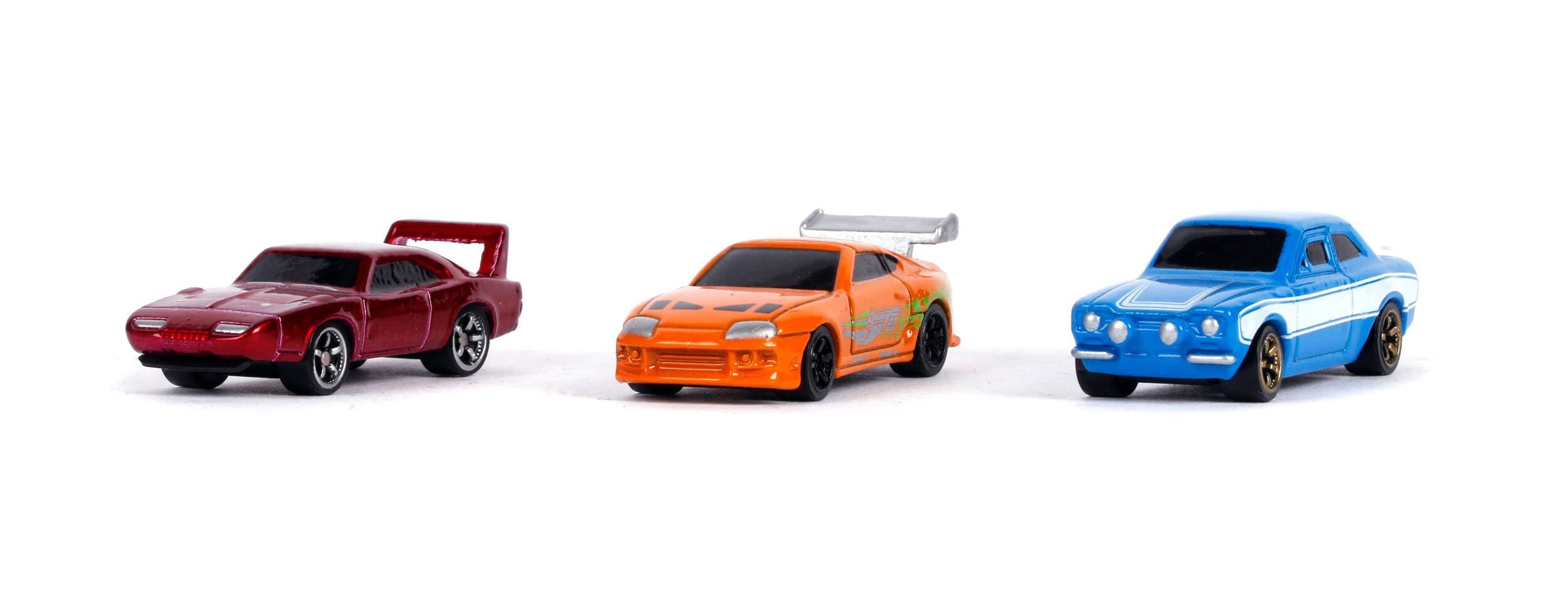 Jada Fast & Furious 3-Piece Diecast Car Set - Hollywood Rides Series 1 Nano Model Cars | Collectible Toy Cars for Movie Fans & Display