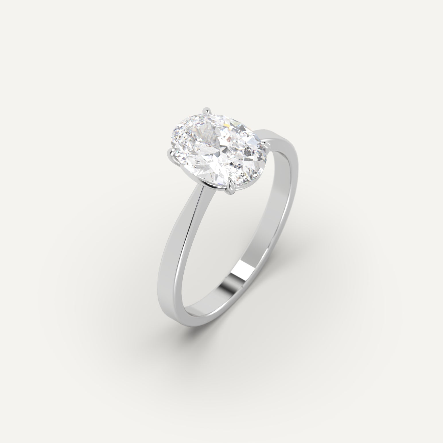 2 Carat Oval Cut Diamond Engagement Ring for Women - 14K White Gold Solitaire Wedding Band - Perfect for Proposals, Anniversaries & Special Occasions