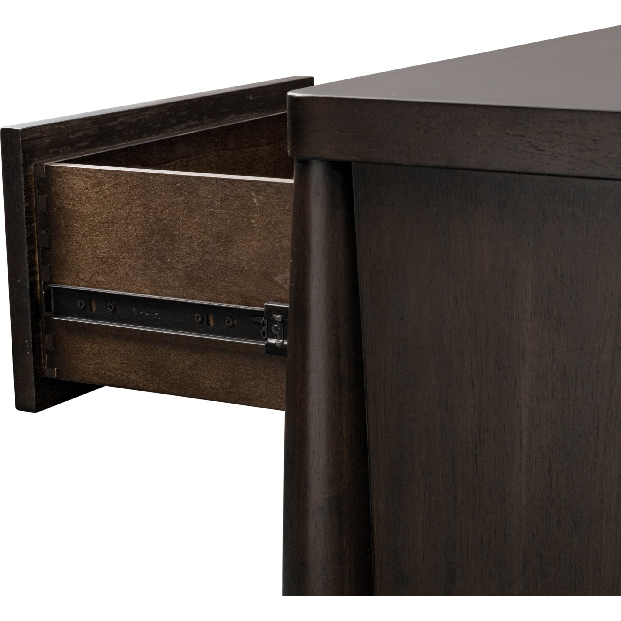 Koko Acacia Wood Sideboard in Minx - Rustic Solid Wood Buffet Cabinet for Dining Room, Living Room & Entryway Storage | Farmhouse Style Sideboard with 2 Doors & 3 Drawers