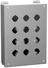 1435MA Pushbutton Enclosure - 1 Push Button x 22.5mm - Steel/Gray Metal Housing - Industrial Control Panel & Machinery Safety Switch Box