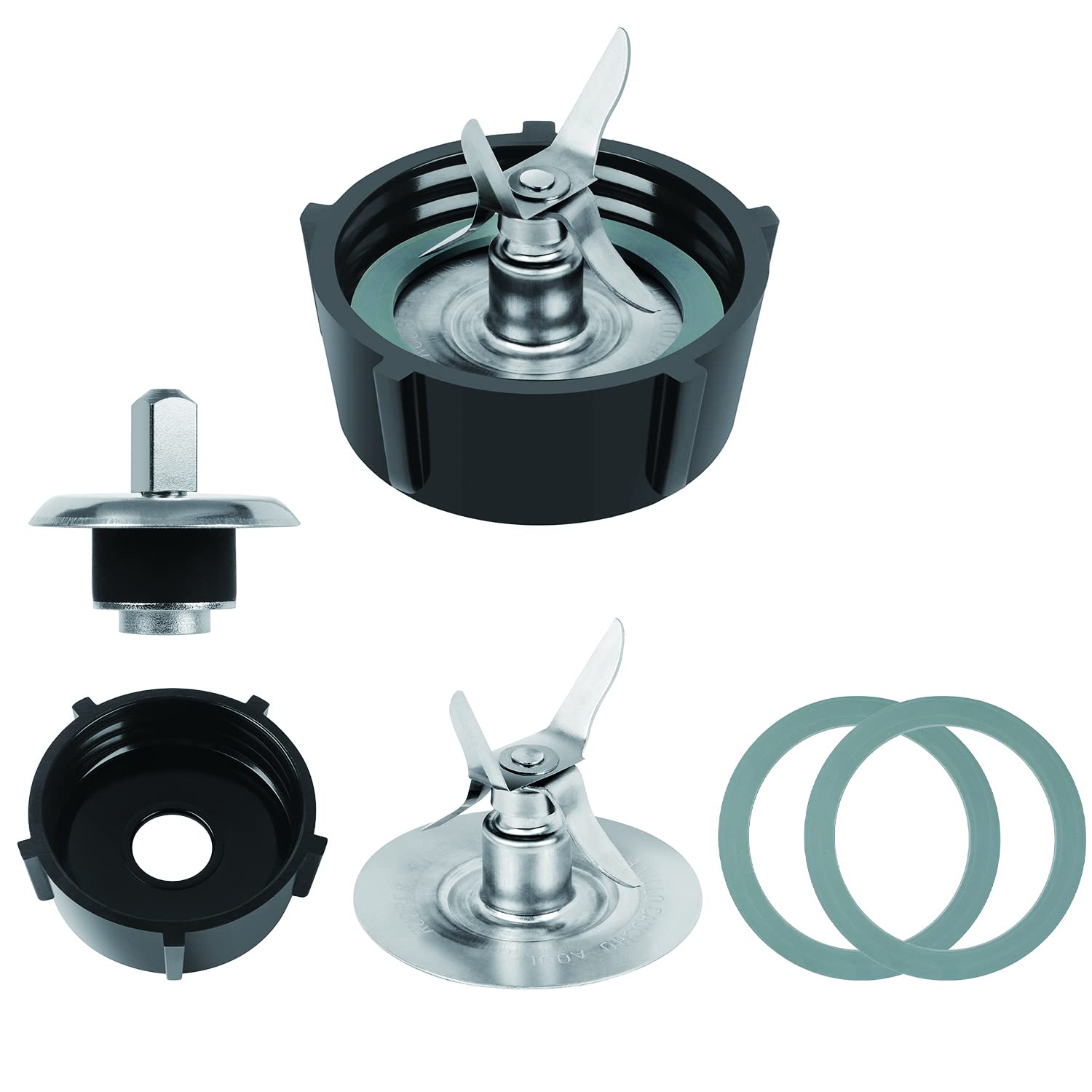 4 Point Fusion Blade Replacement for Oster Osterizer Blender - Compatible with 4980 & 4902 Models - Includes 2 Rubber Seal Gaskets, Jar Bottom & Coupling Stud Slinger Pin Kit - Perfect for Smoothies, Shakes & Food Prep