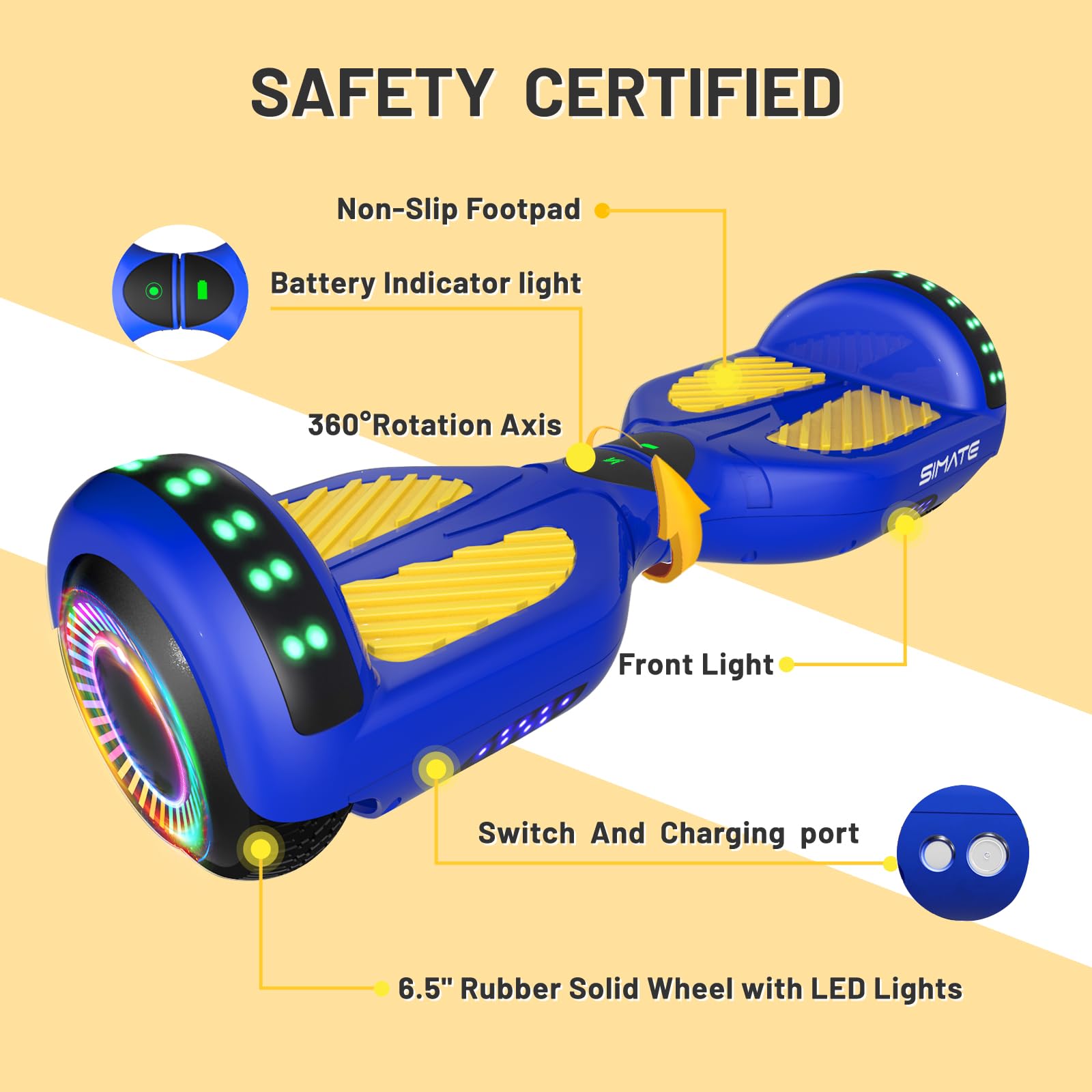 Electric Scooter with Bluetooth Speaker & Colorful LED Lights - Fun Ride for Kids, Adults, Boys & Girls of All Ages | Perfect for Commuting, Outdoor Play & Birthday Gifts