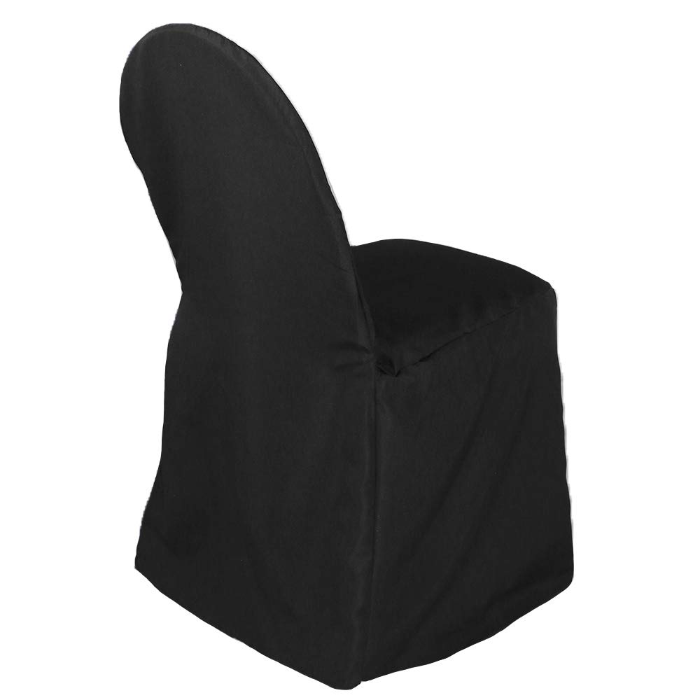 Black Polyester Chair Covers for Banquet Chairs - Wedding & Event Decor