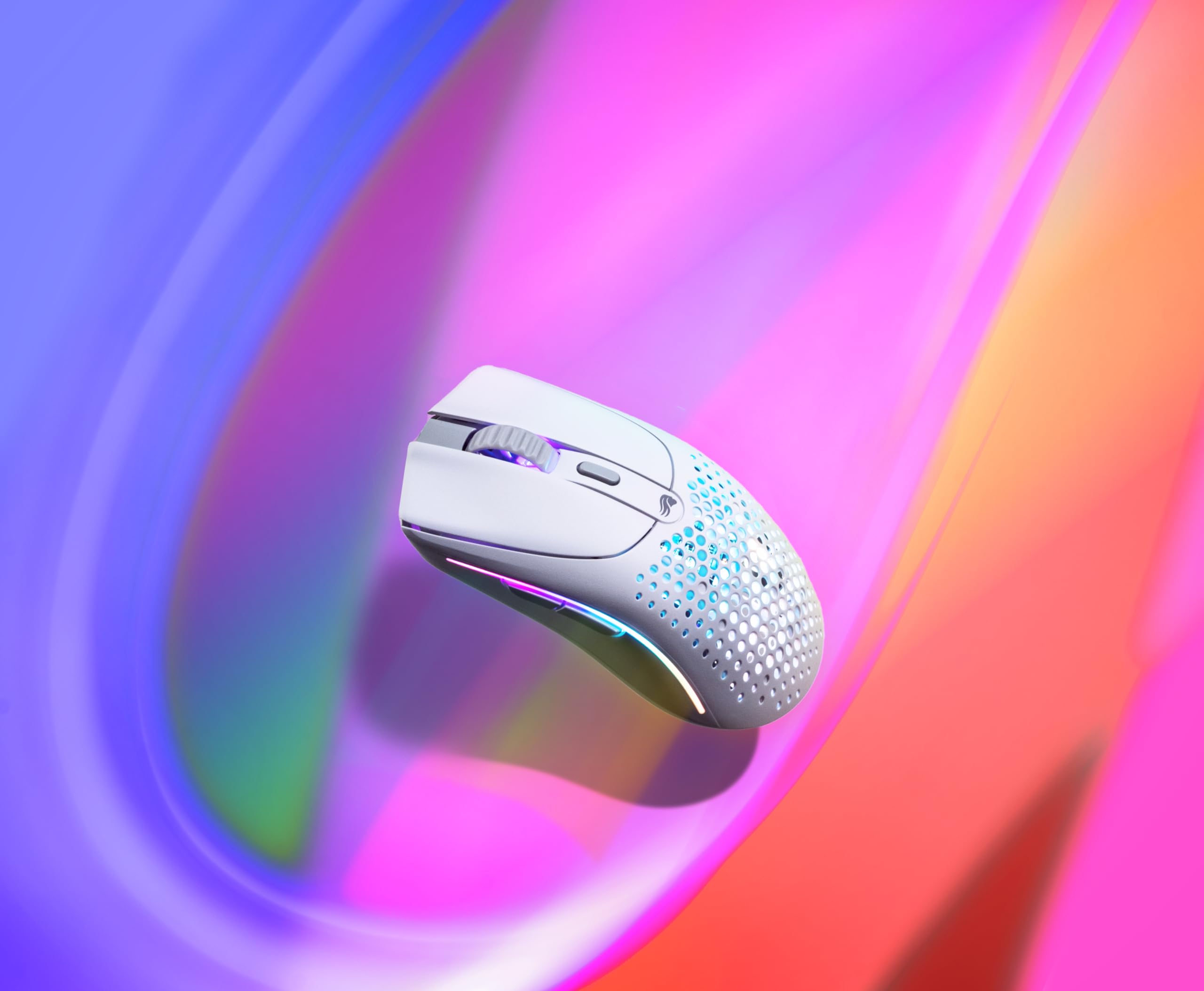 Glorious Gaming Model O 2 Wireless Gaming Mouse - 2.4GHz & Bluetooth Hybrid, Ultra-Light 68g, Long Battery Life, 26K DPI Sensor, RGB Lighting, Ambidextrous, 6 Buttons, PTFE Feet - White | Perfect for FPS, MOBA & Esports Gaming
