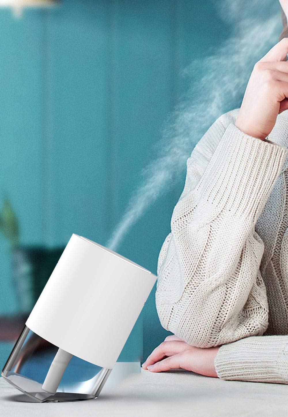 USB Rechargeable Ultrasonic Humidifier for Bedroom, Home & Office - White | Portable Mist Sprayer for Dry Air Relief, Aromatherapy & Better Sleep
