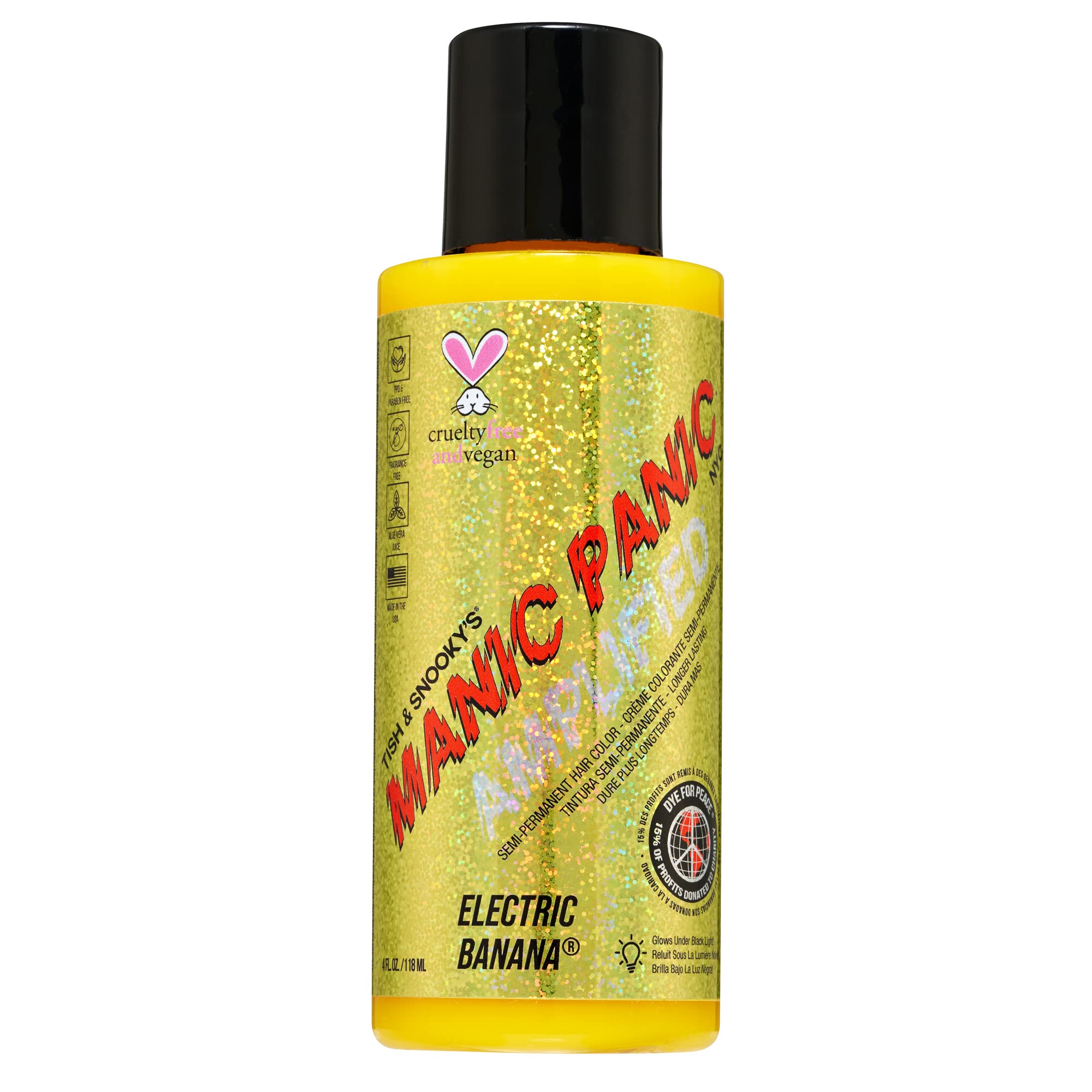 MANIC PANIC Electric Banana Semi-Permanent Hair Dye - Vibrant Yellow Hair Color for Bold Looks - Perfect for Cosplay, Halloween & Creative Self-Expression