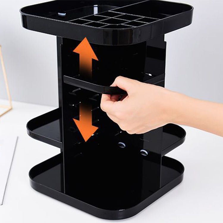 360 Degree Rotating Makeup Organizer - Large Capacity Cosmetic Storage Case with Mirror | Perfect for Vanity, Bathroom & Travel Organization