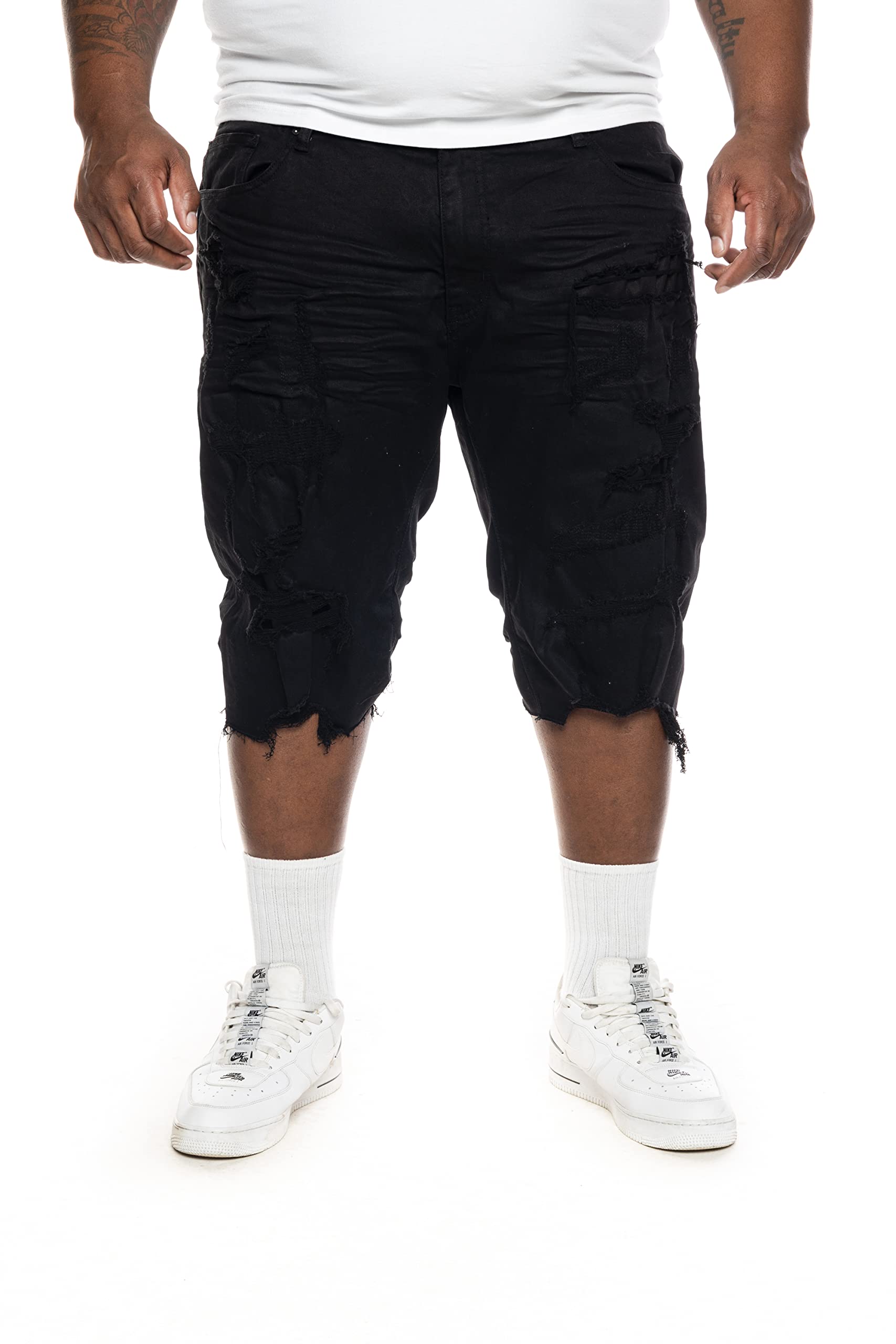 Stylish Men's Stretch Denim & Twill Shorts - Regular & Big & Tall Sizes | Comfortable Casual Wear for Summer, Beach, and Outdoor Activities
