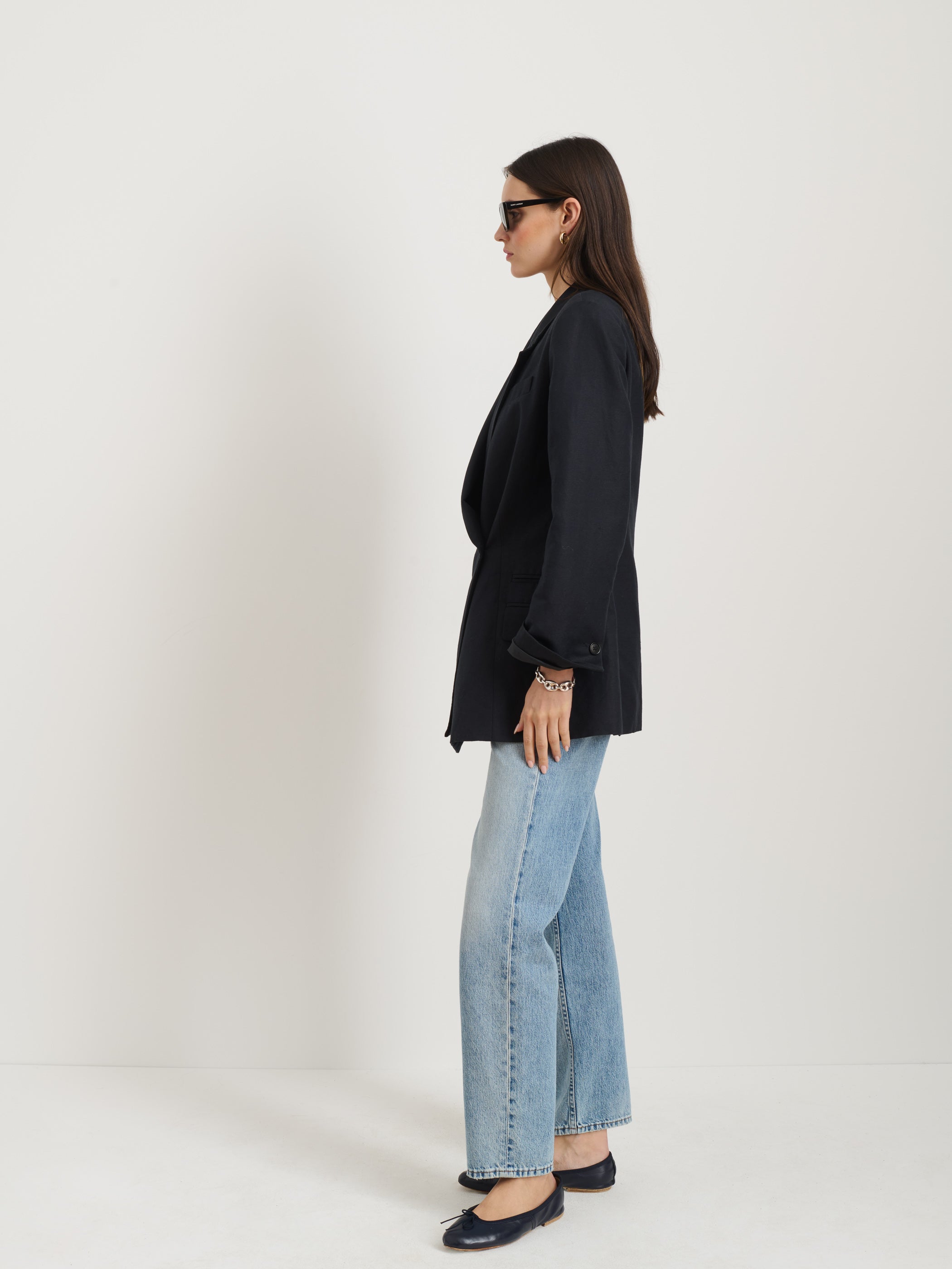 Soho Waisted Blazer for Women - Linen Cotton Blend Jacket for Office, Business Casual & Spring Outfits