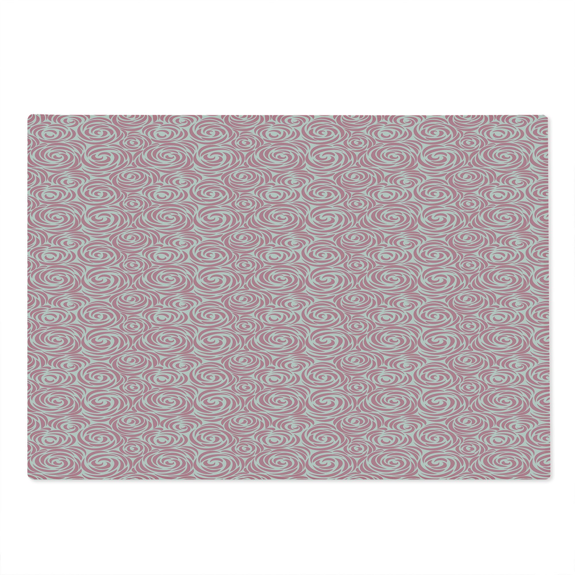 Ambesonne Rose Tempered Glass Cutting Board - Large Floral Design with Abstract Swirl Patterns in Pale Pink & Off White - Perfect for Kitchen Prep, Charcuterie Serving & Home Decor