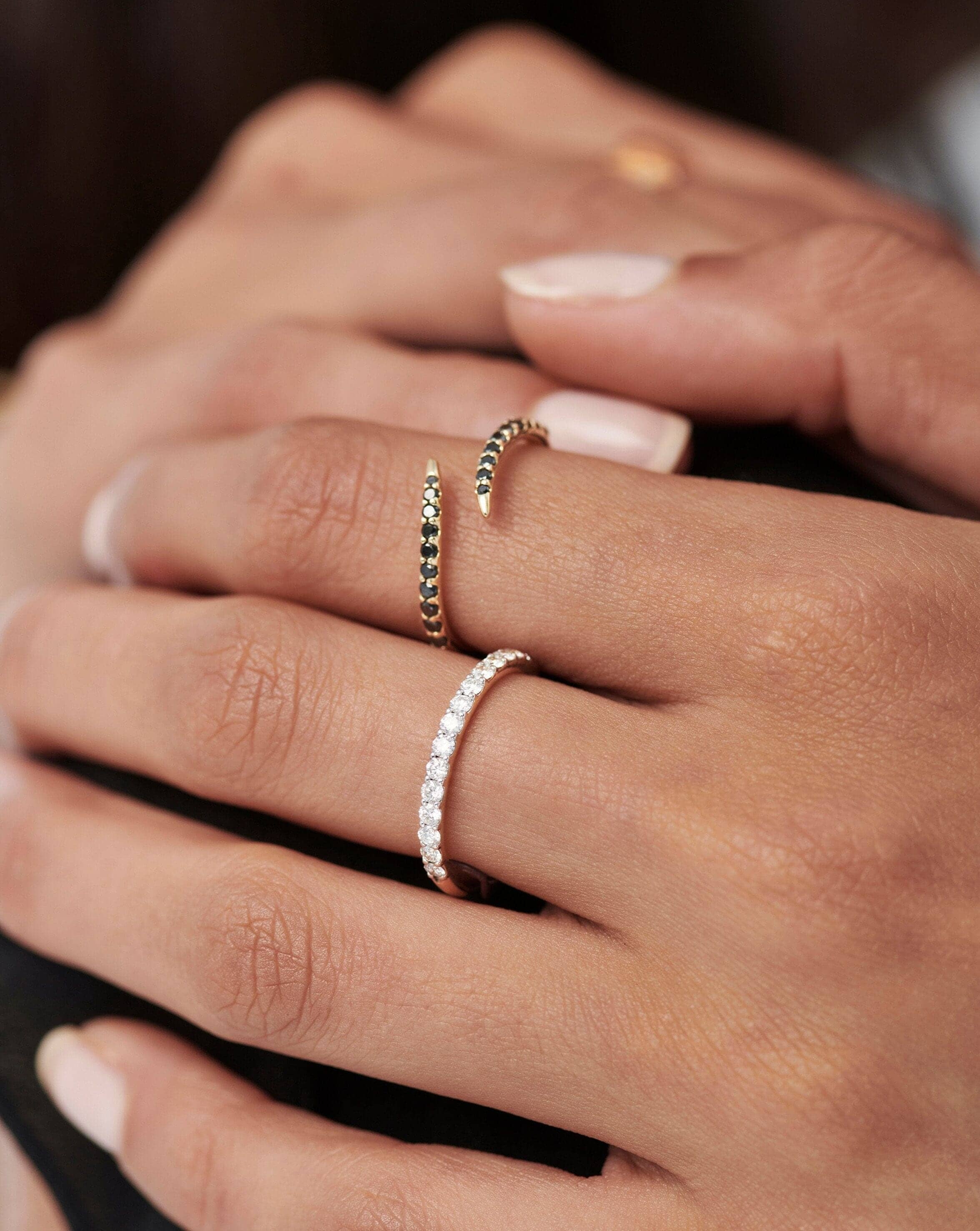 14K Solid Gold Half Eternity Diamond Ring for Women - Dainty & Elegant Wedding Band, Anniversary Gift, Stackable Ring for Everyday Wear
