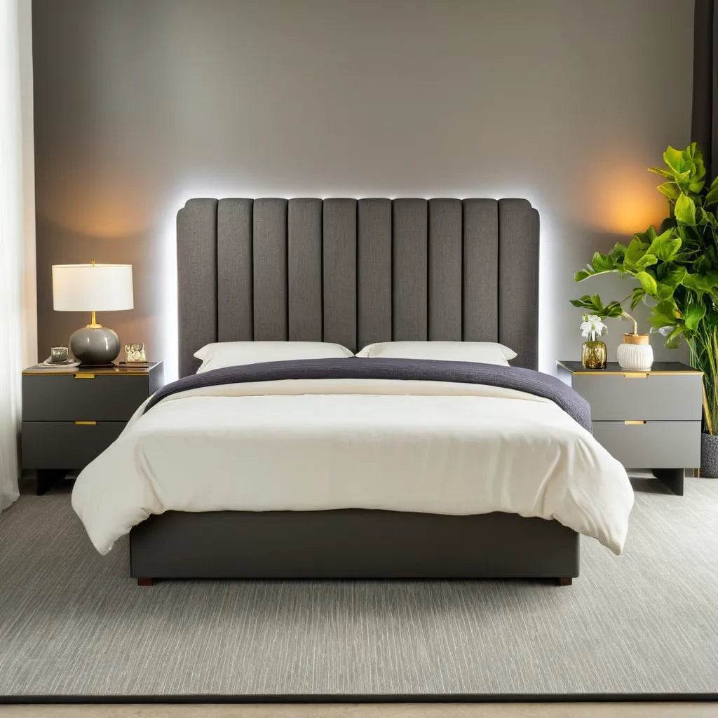 Waterproof Fabric Bed Frame - Linderes Queen Size Platform Bed with Sturdy Metal Legs, Easy Assembly for Bedroom, Guest Room & Dormitory
