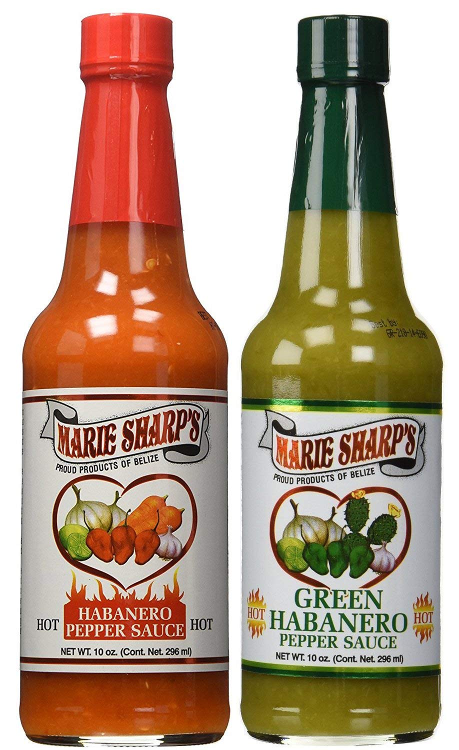 Marie Sharp's Hot & Green Habanero Pepper Sauce - 10oz Bottle | Spicy Condiment for Tacos, Wings & Grilled Meats | Authentic Belizean Flavor