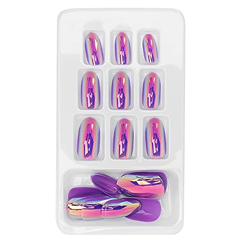 24Pcs Fashionable Fake False Nails - Full Cover Artificial Nail Tips for Women, DIY Nail Art Kit for Salon & Home Use (Style Lg03) - Perfect for Parties, Weddings & Daily Wear