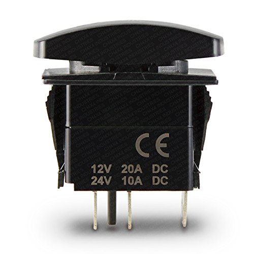 CH4X4 Marine Rocker Switch V2 BaitWell Symbol - Waterproof Horizontal Boat Switch for Bait Tank, Livewell, and Fish Finder - Perfect for Marine, Fishing, and Boating Applications