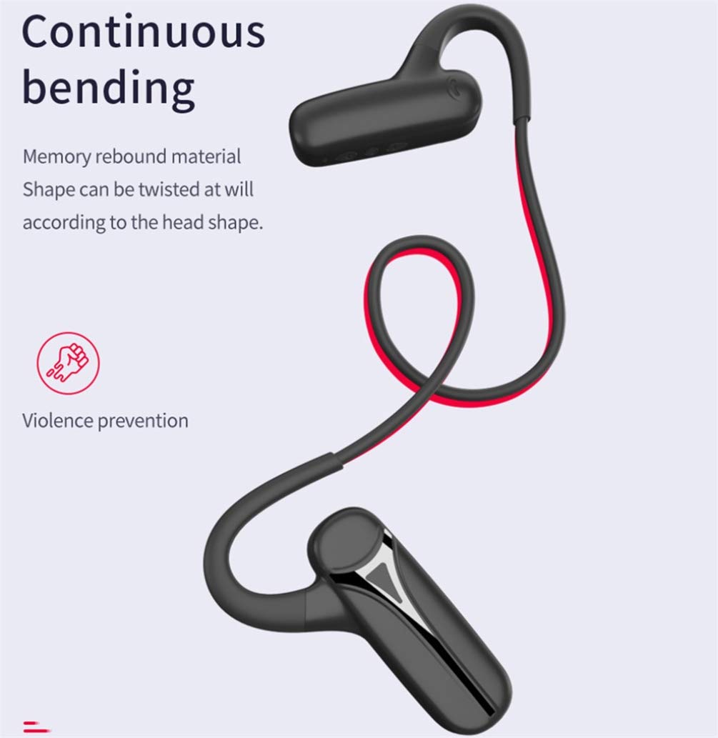 **Wireless Bone Conduction Headphones with Mic - Bluetooth 5.0, Deep Bass Stereo Sound, IPX5 Waterproof - Perfect for Running, Cycling, Gym Workouts & Outdoor Sports**