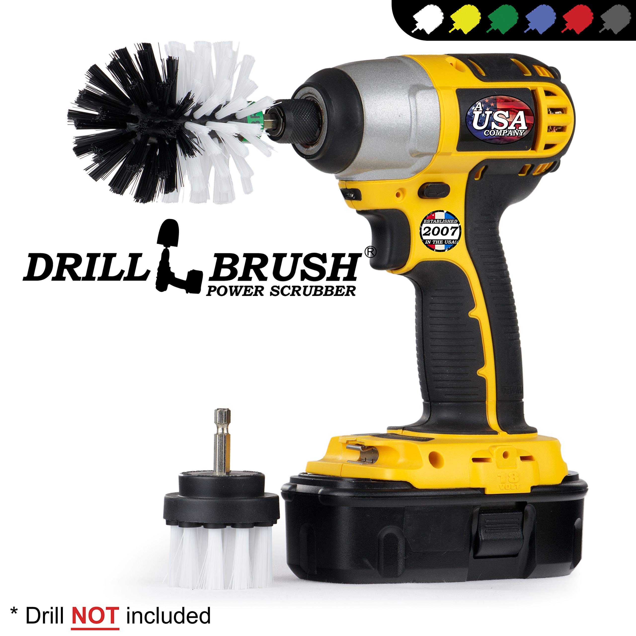 Drill Brush Kit for Car Detailing - Automotive & Truck Wheel Cleaner, Interior Scrub Brushes - Car Wash & Cleaning Tools Set for Auto Detailing - Perfect for DIY Car Cleaning, Detailing Professionals & Home Use