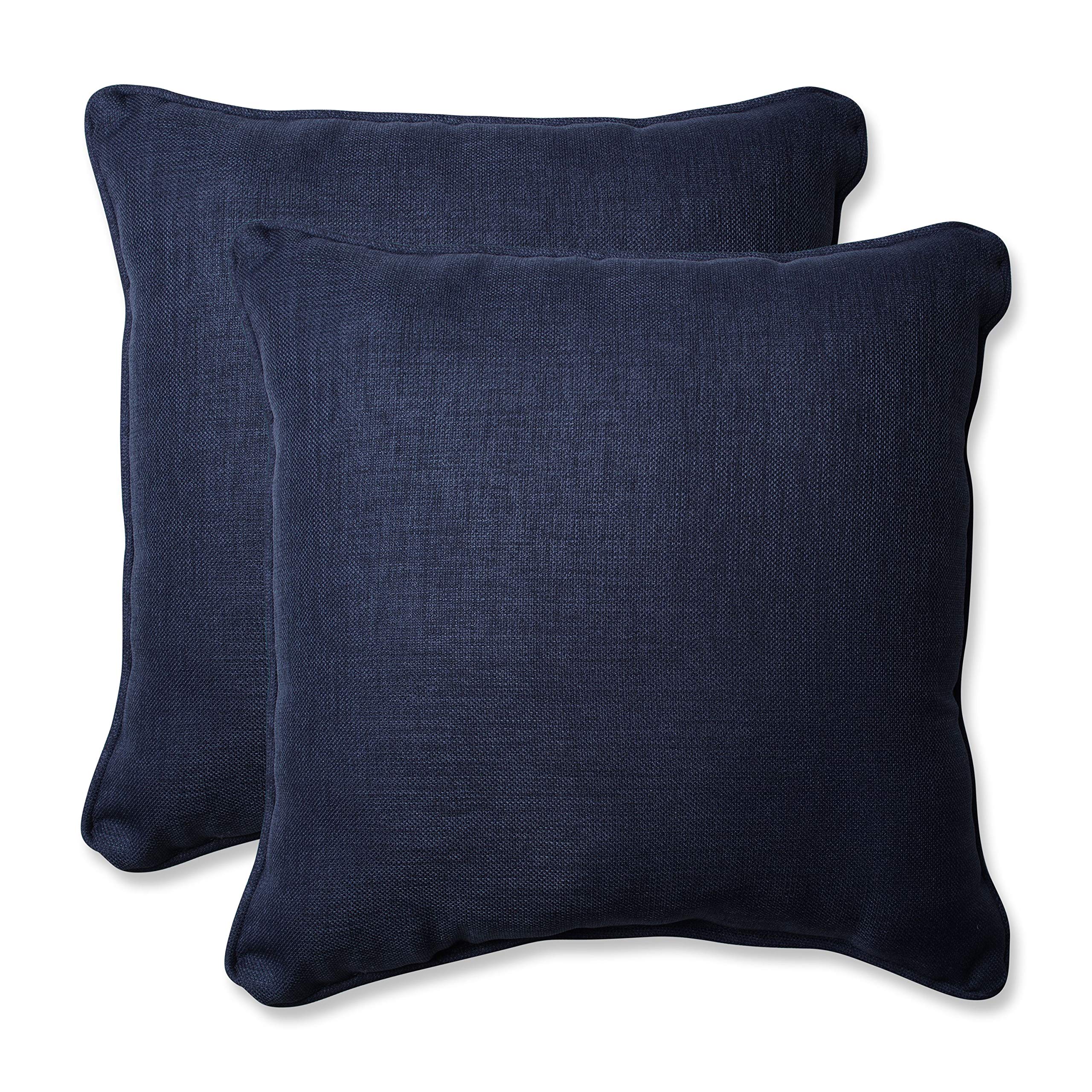 CC Outdoor Living Set of 2 Summer Storm Indigo Blue Patio Throw Pillows 18.5