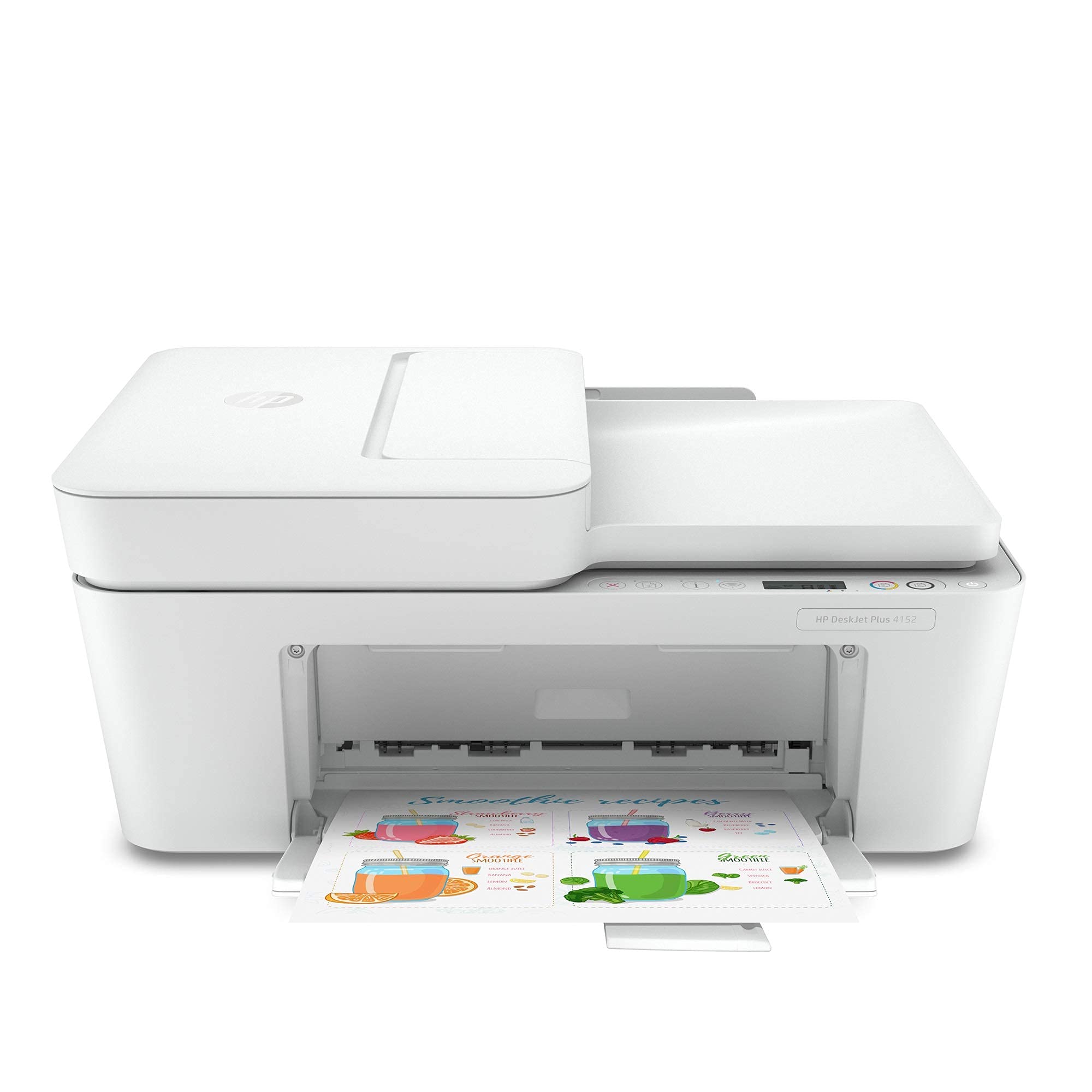 HP DeskJet Plus 4152 All-in-One Wireless Color Inkjet Printer with Scanner & Copier - Mobile Printing, Instant Ink Ready, Built-in USB & WiFi - Ideal for Home Office & Small Business (Renewed) | Print Documents, Photos, School Projects & Work Reports