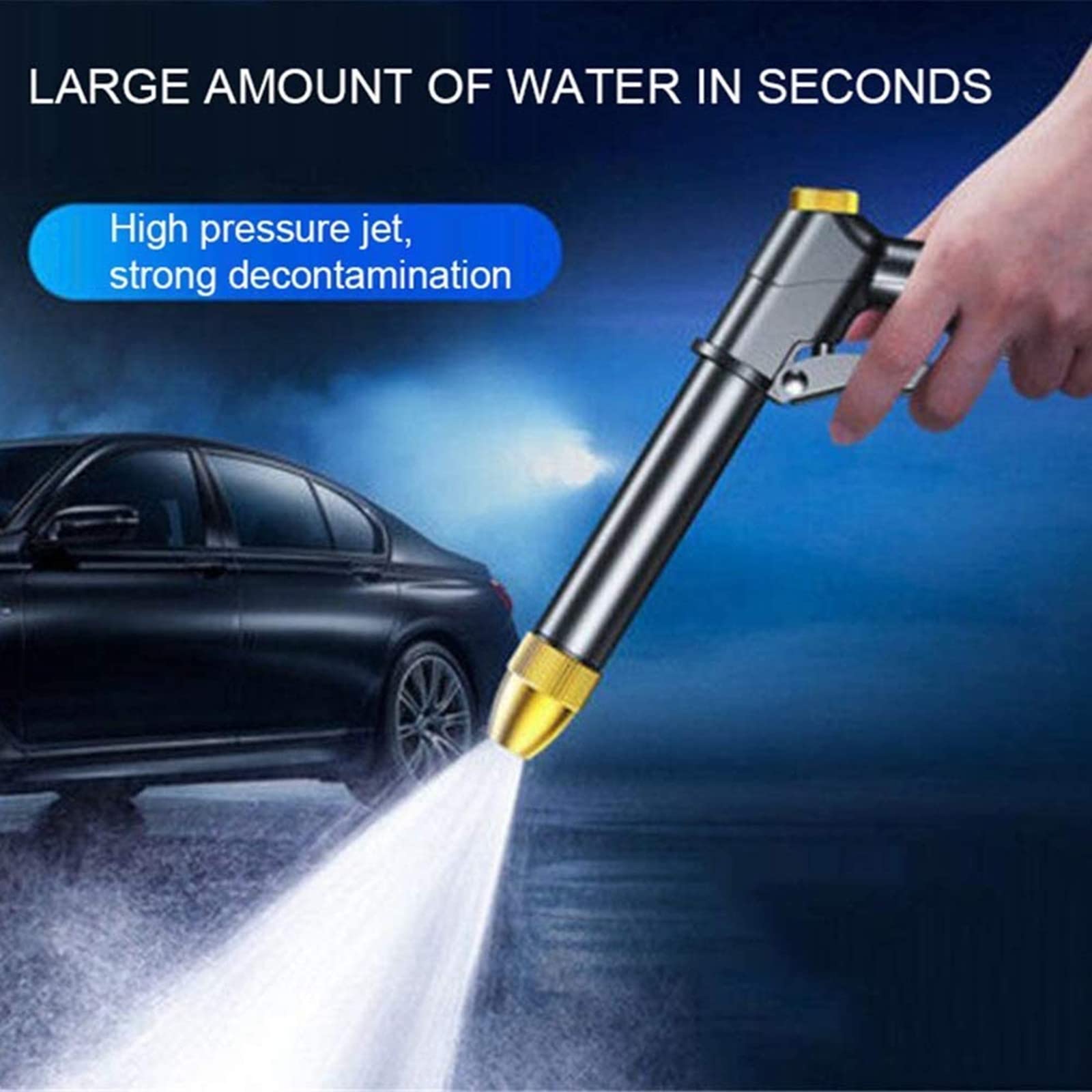 High Pressure Garden Hose Spray Gun - Heavy Duty Water Hose Nozzle for Car Washing, Pet Bathing, Lawn Watering & Sidewalk Cleaning | Perfect for Outdoor Cleaning & Gardening