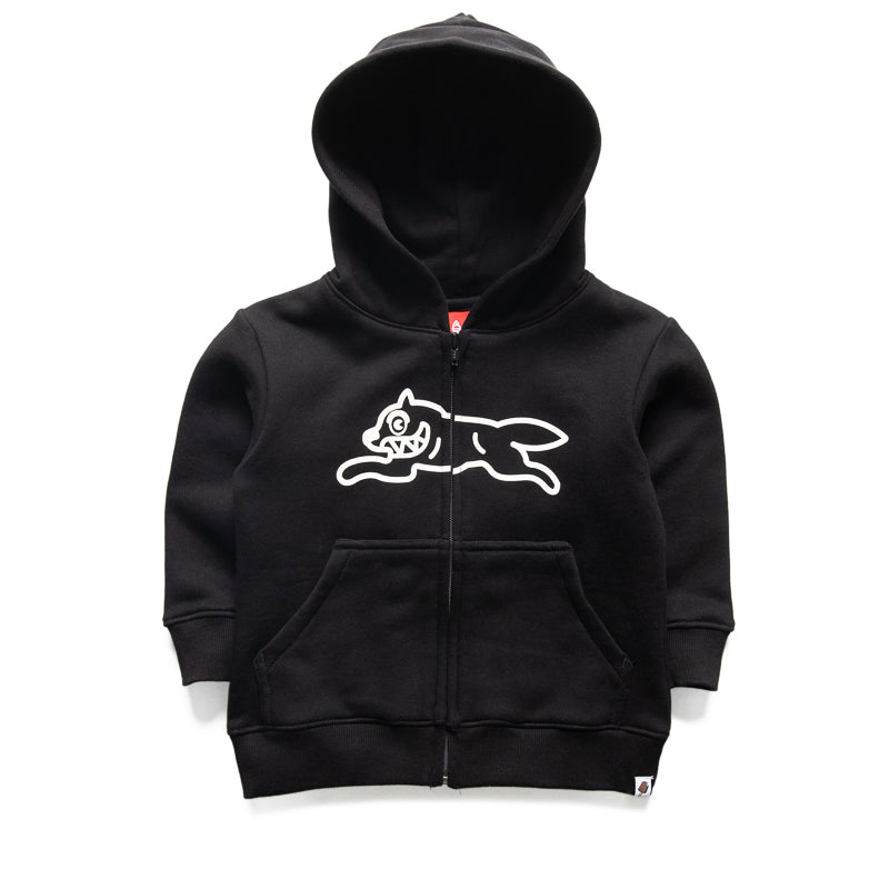 Kids Ice Cream Dog Town Zip Front Hoodie - Black | Cute Pullover for Boys & Girls | Perfect for School, Playdates & Outdoor Activities
