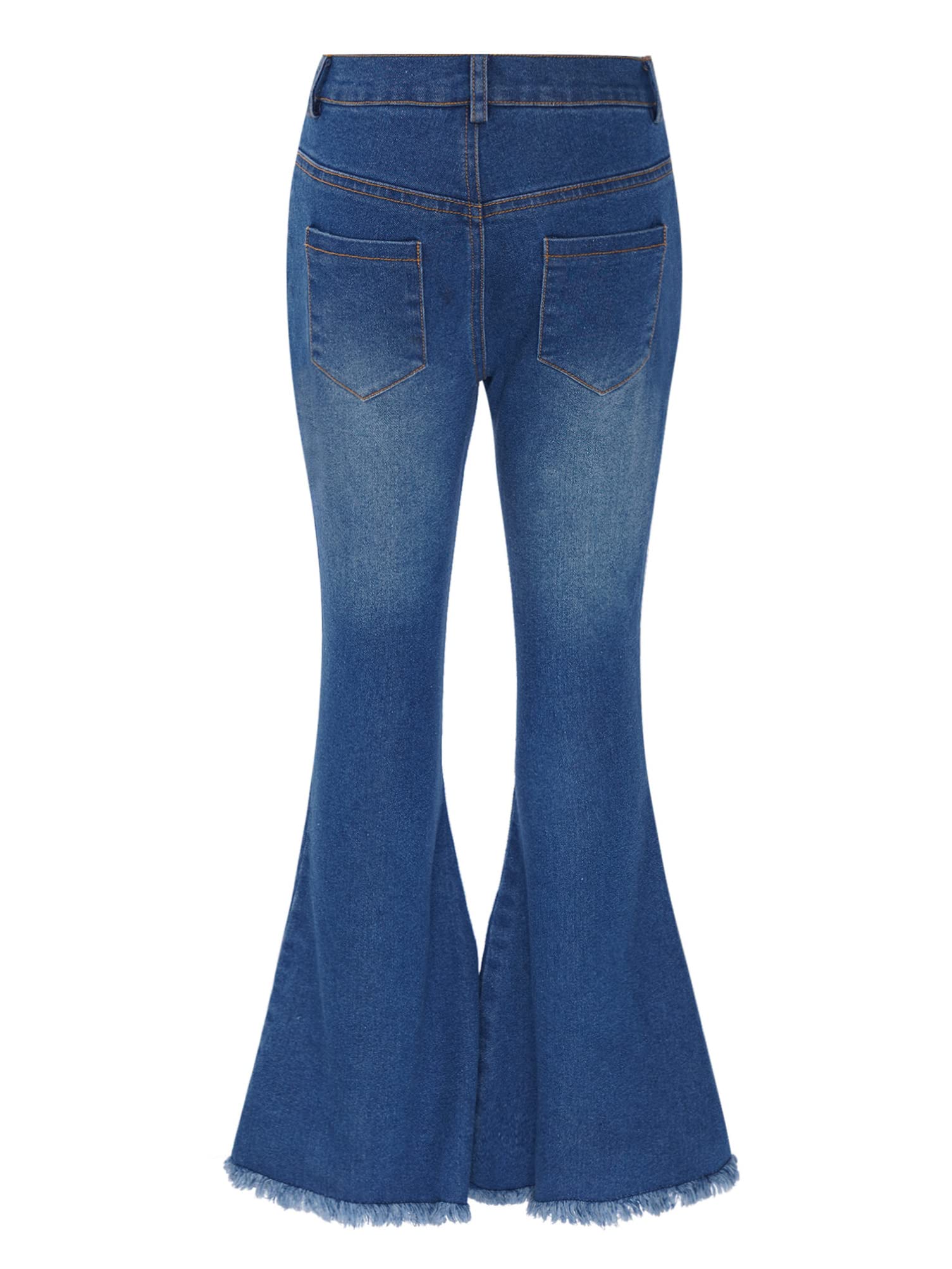 Aislor Girls Flare Pants | Kids Bell Bottom Jeans with Ruffle Bowknot & Tassel Hem | Stylish Denim Leggings for School, Playdates & Casual Outings