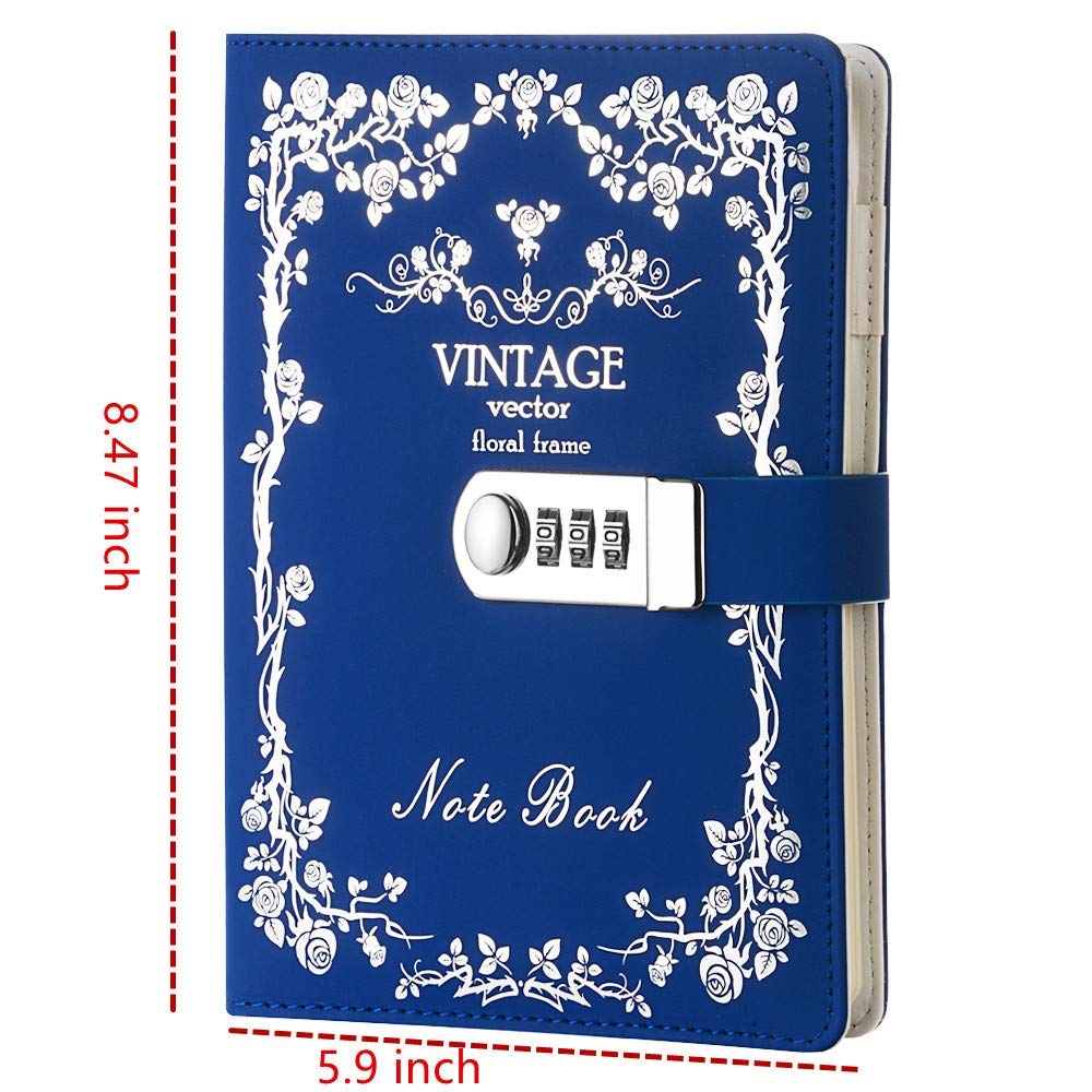 Secure Combination Lock Journal Diary - A5 Size (8.47