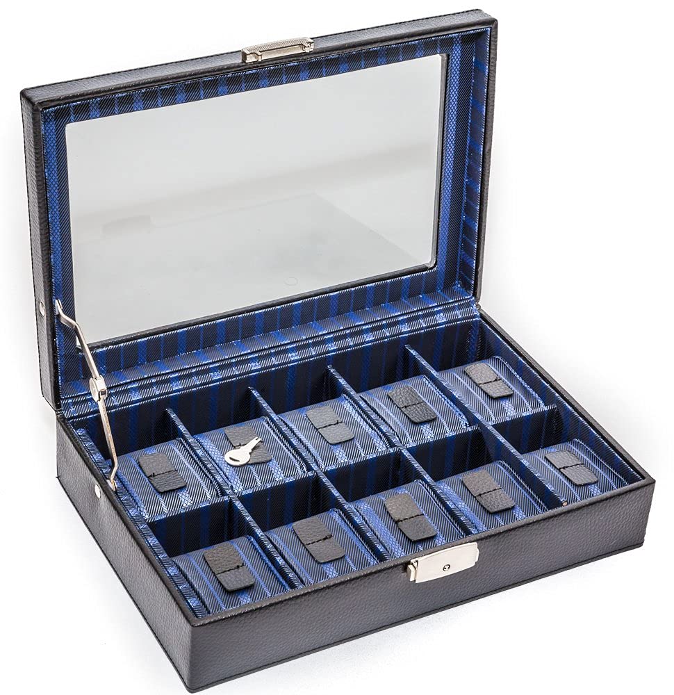 Genuine Leather Watch Case for 10 Watches - Premium Storage & Travel Organizer | New York Diamond District Inspired | Perfect for Watch Collectors & Travel Accessories