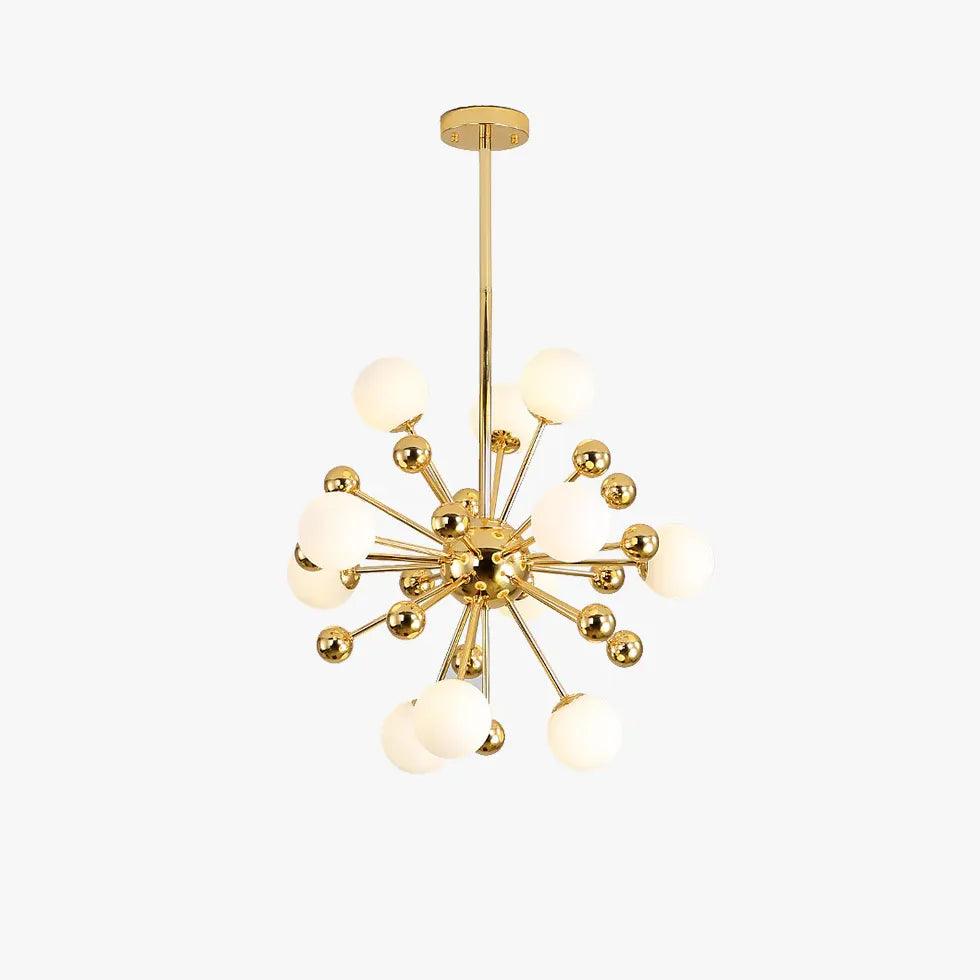 Modern Gold Chandelier with Star Radiation Design - Elegant Ceiling Light Fixture for Living Room, Dining Room, Bedroom & Home Decor