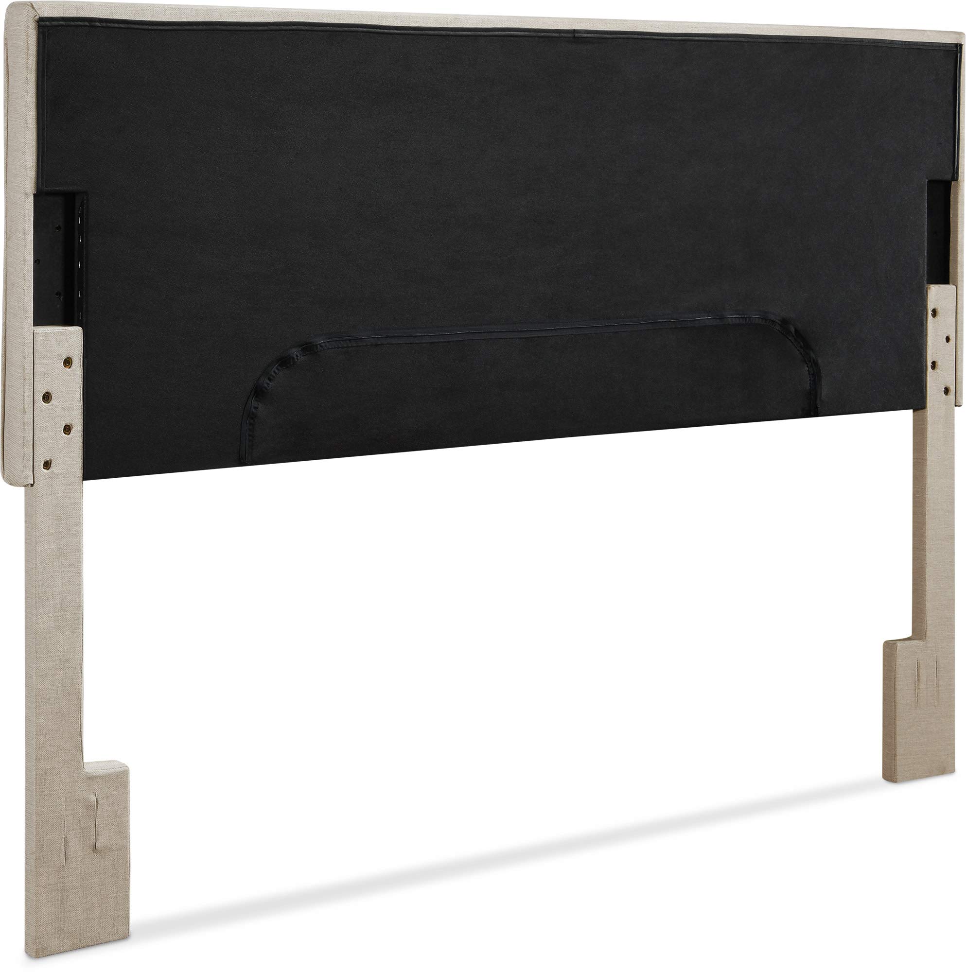 Serta Palisades Collection King Size Upholstered Padded Headboard - Modern Tufted Design with Soft Linen-Textured Fabric in Beige | Perfect for Master Bedroom, Guest Room & Home Decor