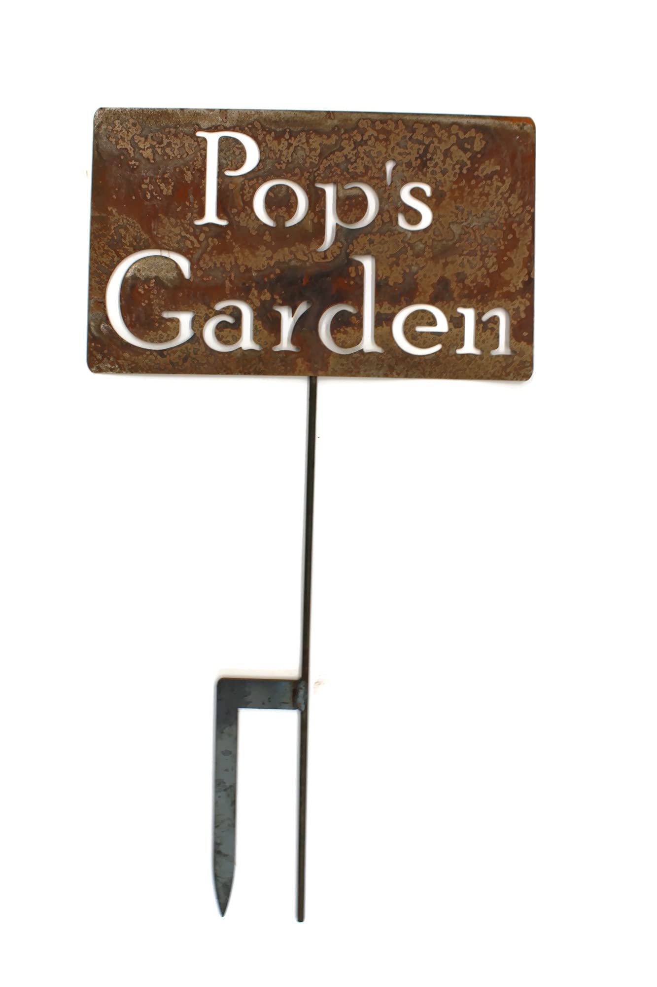 Personalized Family Name Gift - 20 to 33 Inch Tall Decorative Garden Stake for Outdoor Yard Decor (Pop's Garden, Large 28