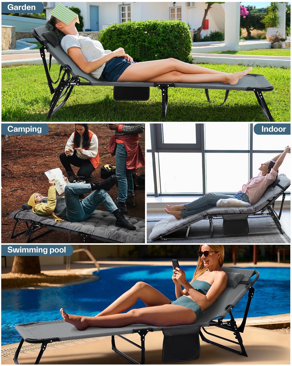 **Sportneer Heavy Duty Camping Cot for Adults - 450 LBS Capacity, Portable Folding Bed with Padded Mattress - Perfect for Camping, Tent, Office, Outdoor Travel & Sleepovers**