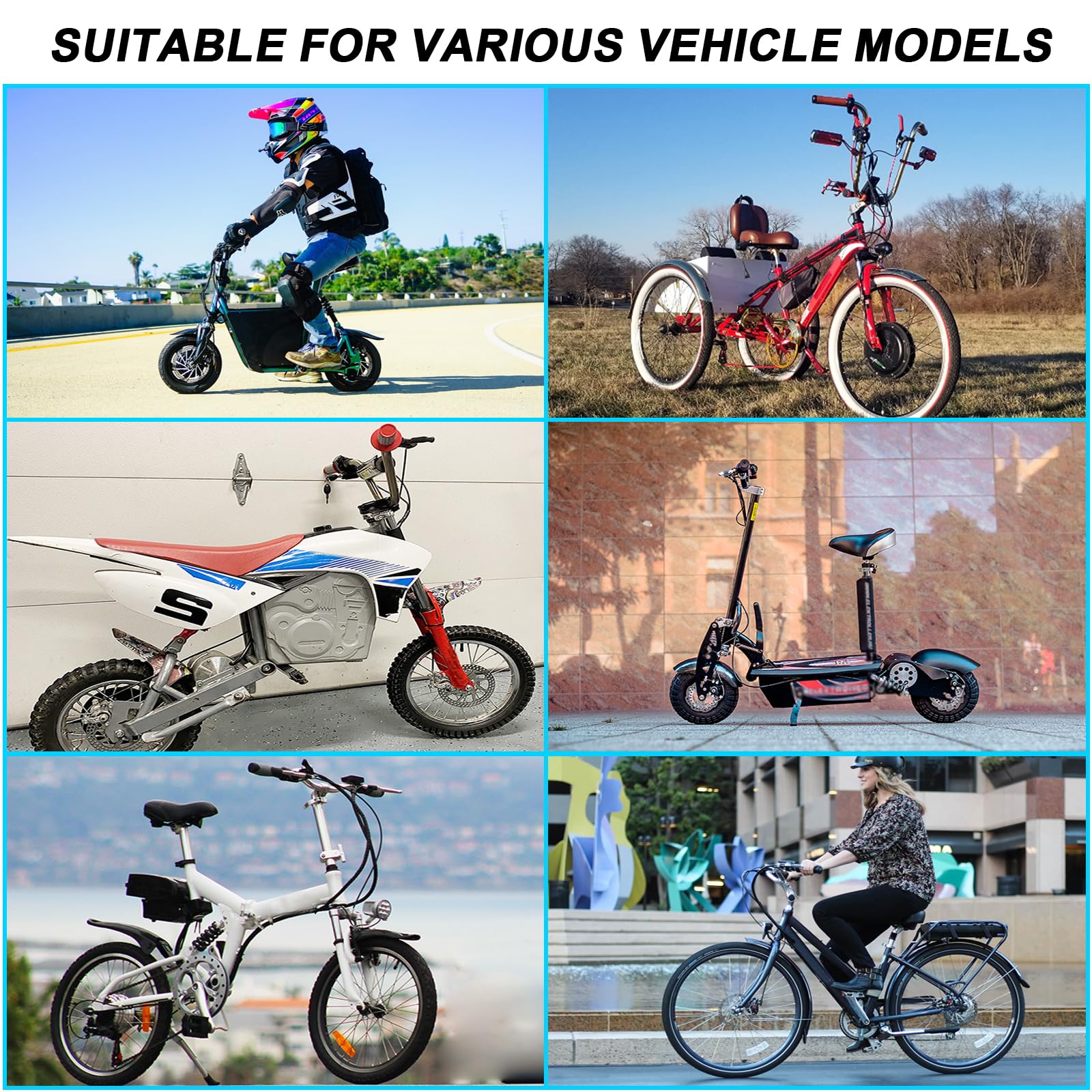 48V 52V 60V 72V Ebike Battery - 10AH to 50AH Lithium Ion/LiFePO4 Battery Pack with 3A/5A Charger & 50A/80A BMS - Compatible with 300W-4500W Motors - Perfect for Electric Bikes, Scooters, and DIY EV Projects