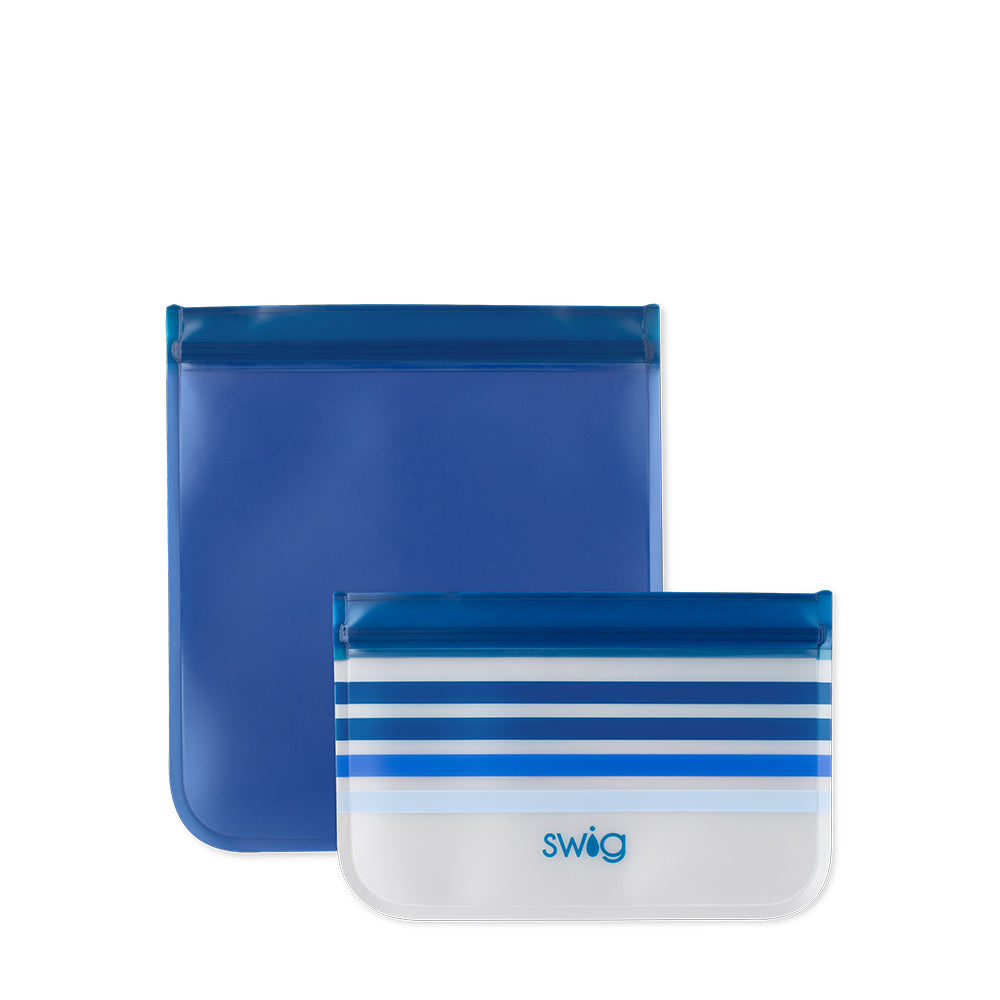 Blue Tide Reusable Storage Baggies - 4 Pack Eco-Friendly Food Bags for Snacks, Sandwiches & Meal Prep | Perfect for School Lunches, Picnics & Travel