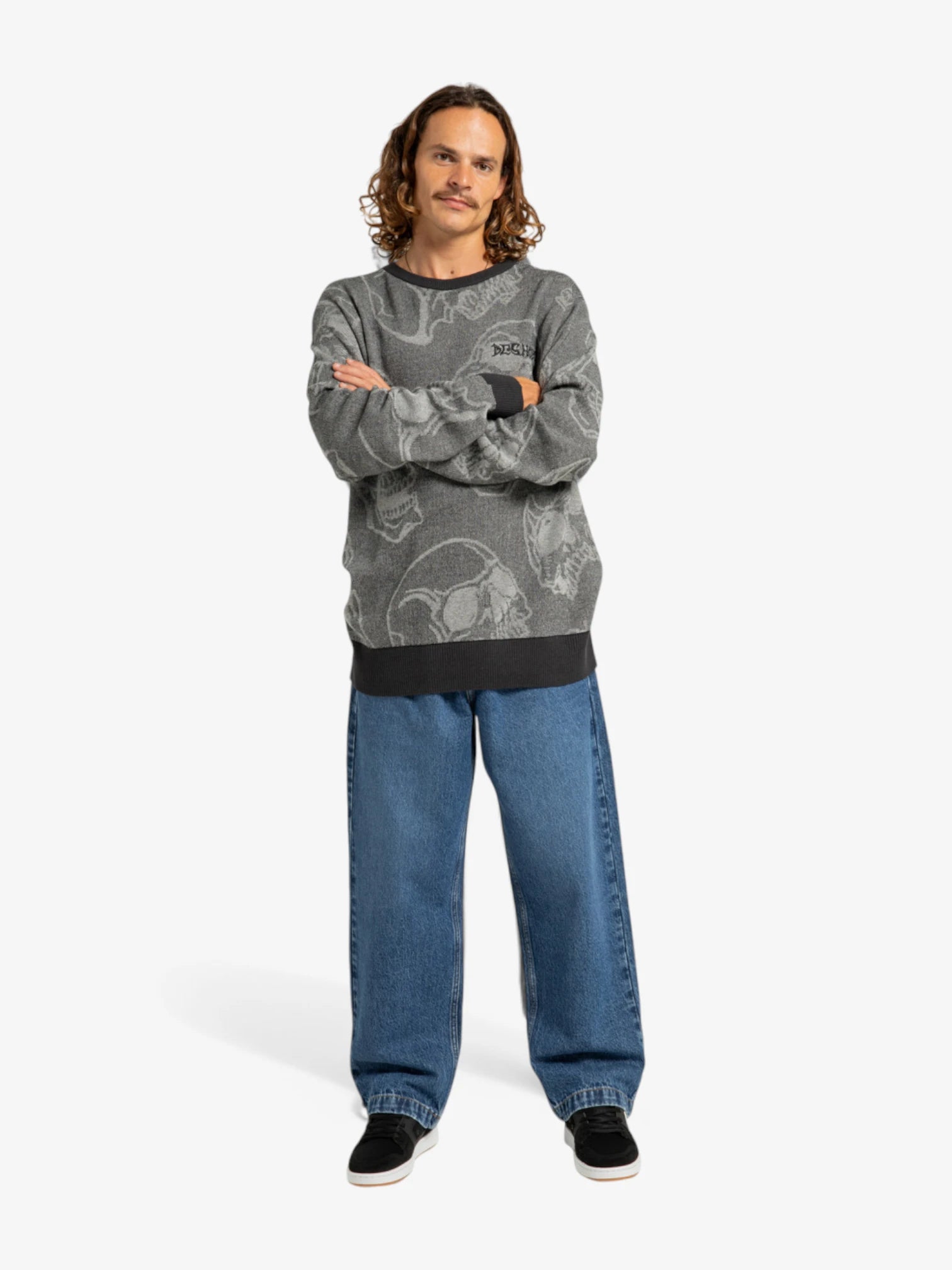 DC Fracture Grey Sweater for Men - Casual Knit Pullover for Winter & Fall Fashion | Cozy & Stylish for Outdoors, Travel & Daily Wear