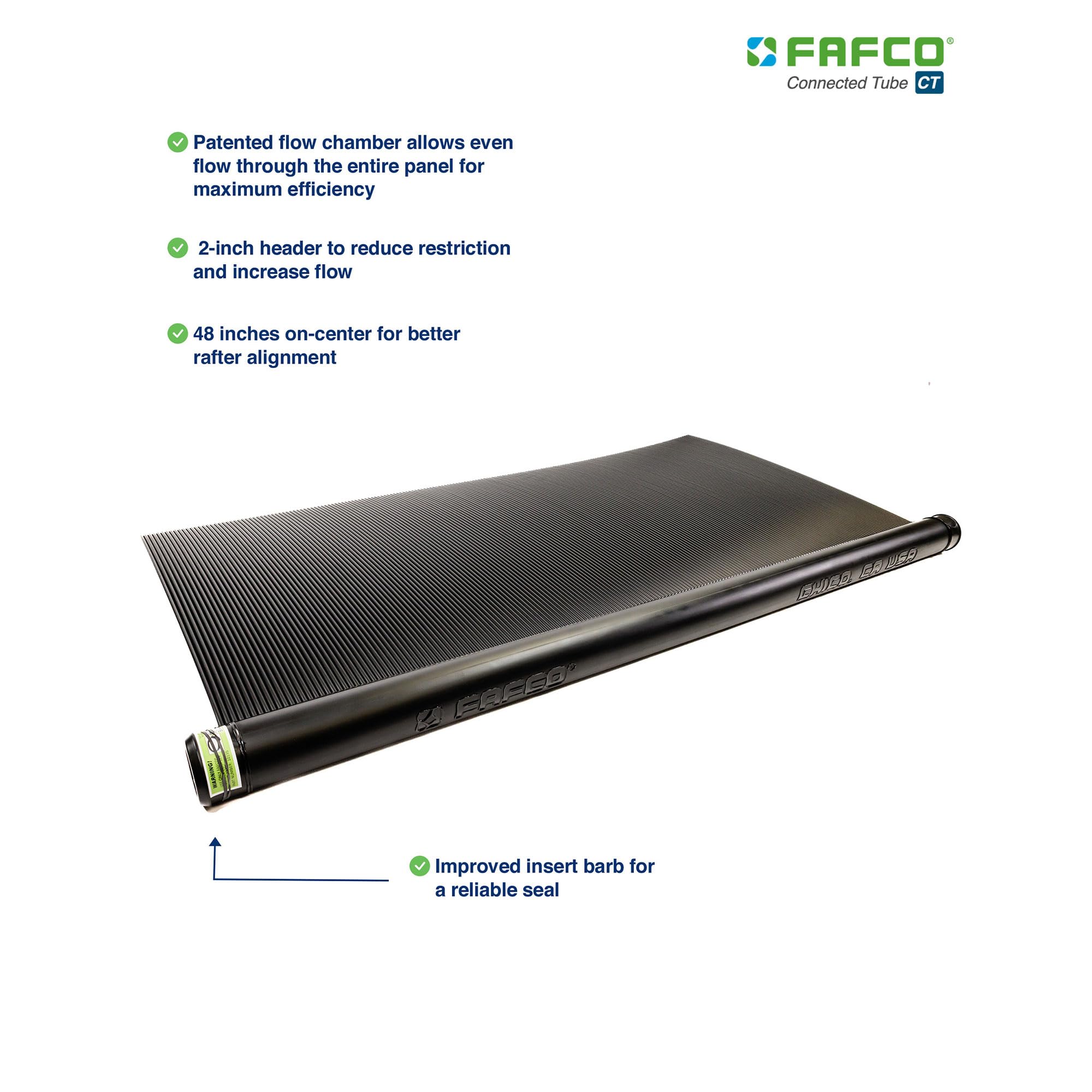 Connected Tube (CT) 2 ft. x 8 ft. Solar Pool Heating Panel - Efficient Above Ground Pool Solar Heater for Warm Water All Season | DIY Solar Heating System Kits