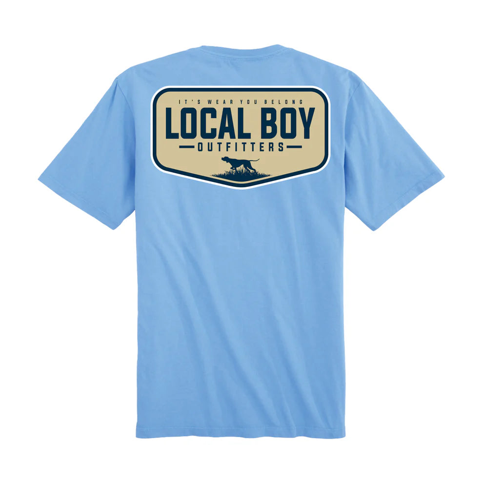 Local Boy Pointer Badge Graphic Tee - Trendy Streetwear T-Shirt for Men | Perfect for Casual Outfits, Urban Fashion & Everyday Wear