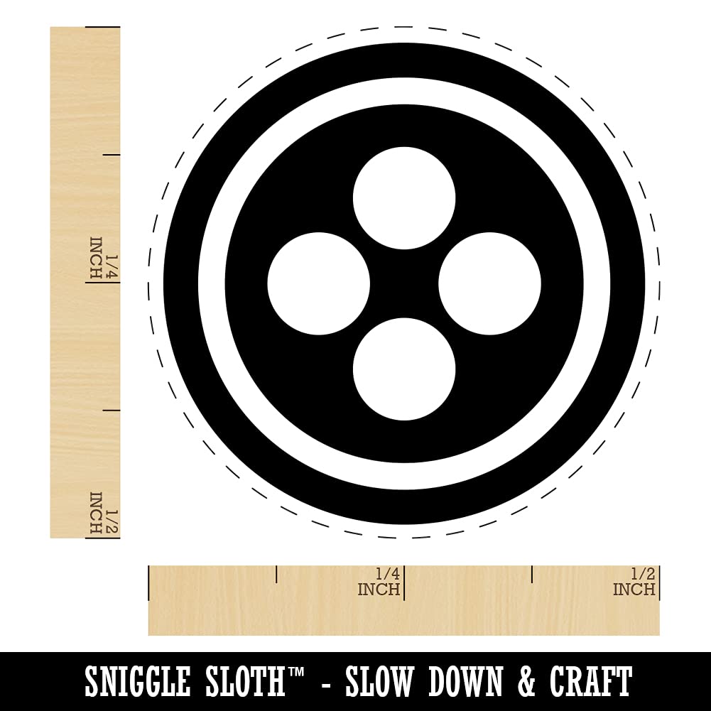 Self-Inking Rubber Stamp for Sewing Buttons - 1/2 Inch Mini Craft Stamp with Pink Ink - Perfect for DIY Crafts, Planner Stamping & Fabric Marking