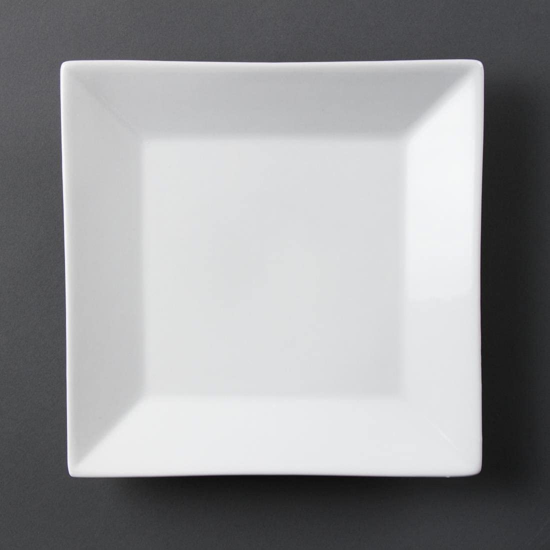 Olympia White Square Porcelain Dinner Plates - 6-Piece Set with Wide Rim, 250mm - Elegant Tableware for Fine Dining, Weddings & Special Occasions