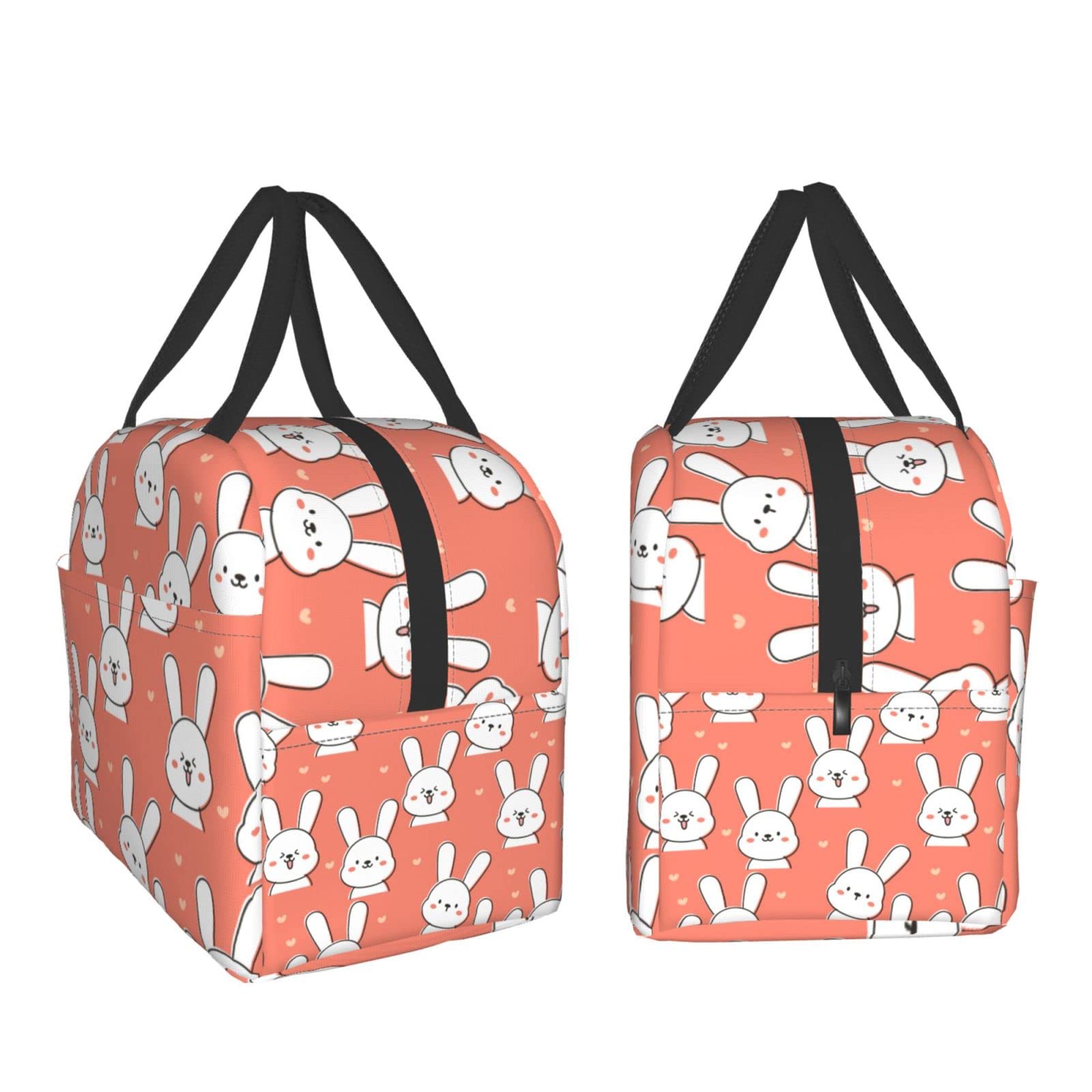 Cute Rabbit with Heart Insulated Lunch Box - Reusable & Portable Meal Container for Men & Women - Perfect for Work, Travel, Picnic & School Lunch