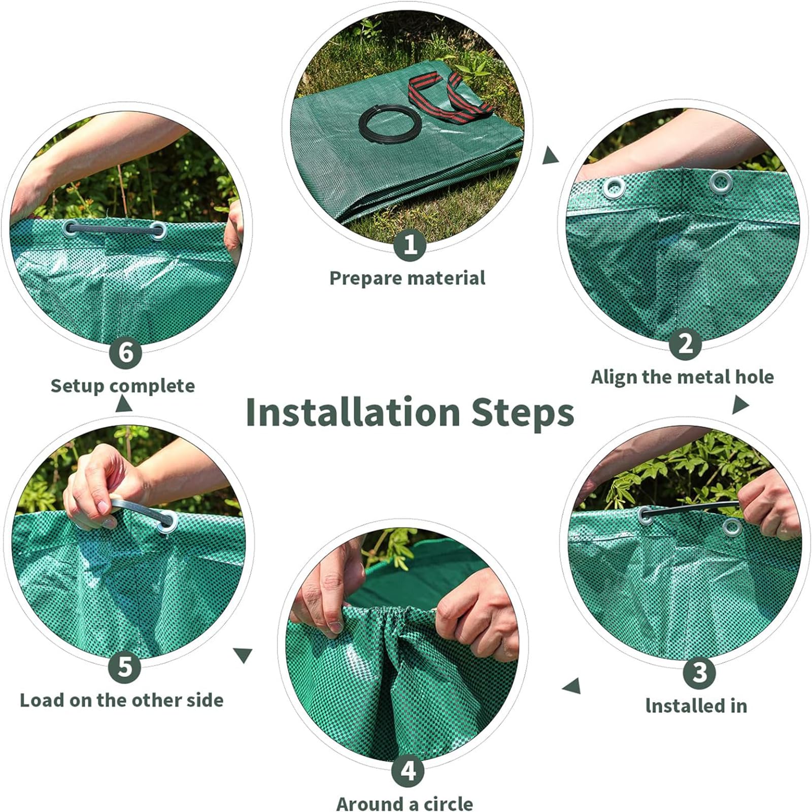 2-Pack 80 Gallon Heavy Duty Reusable Yard Waste Bags (33H x 26D Inches) - Standable Leaf Bags for Garden Trash, Yard Debris & Grass Clippings - Durable 4-Handle Design - Perfect for Fall Cleanup, Lawn Maintenance & Landscaping Projects