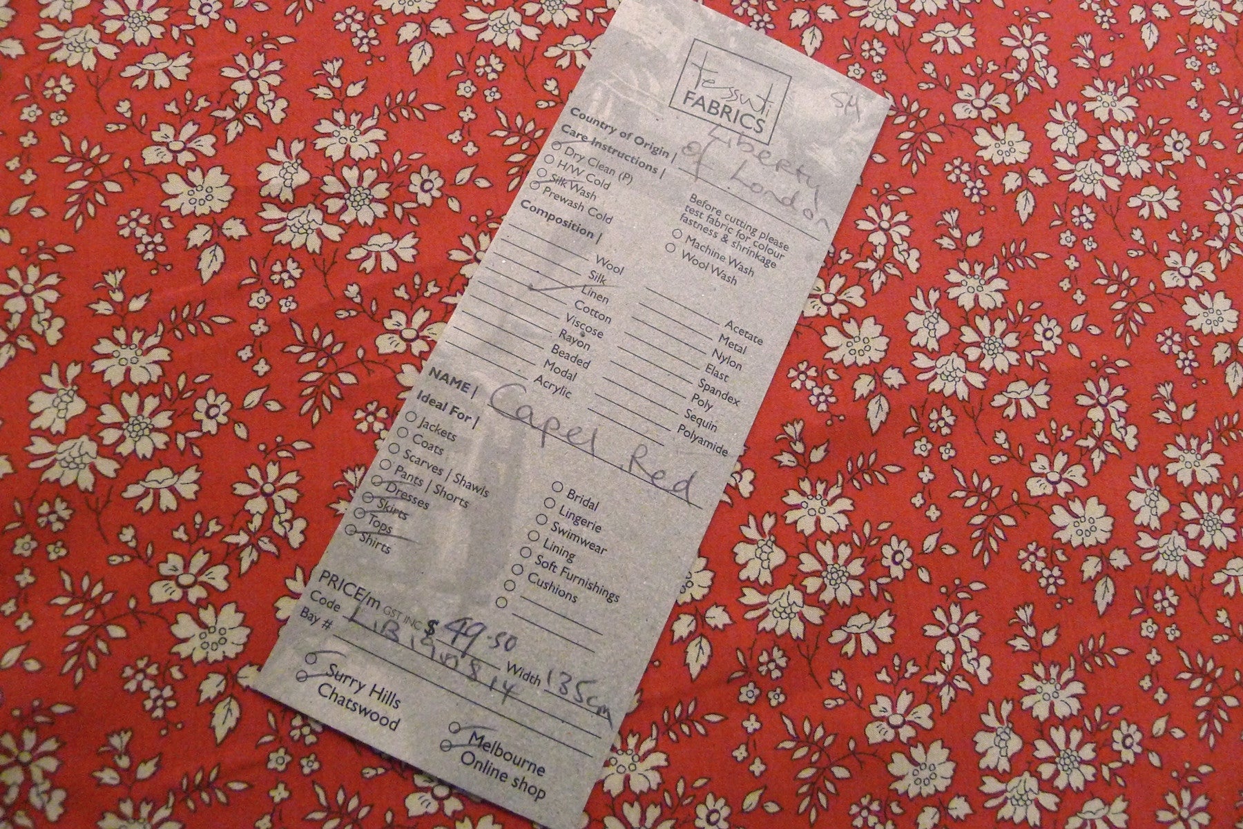 Premium Capel Tana Lawn Fabric - Vibrant Red Color for Dresses, Skirts & Summer Fashion | Soft Cotton Material for Comfortable Wear
