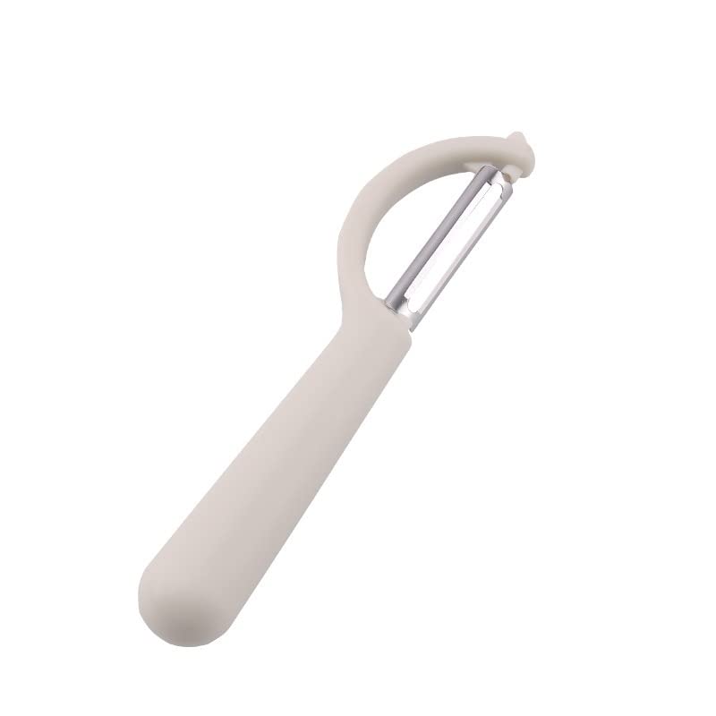 Stainless Steel P-Type Peeler - Multi-Functional Fruit & Vegetable Peeler for Potatoes, Apples, Carrots - Ergonomic Kitchen Tool for Easy Peeling & Slicing (White) - Perfect for Home Cooking, Meal Prep & Professional Kitchens