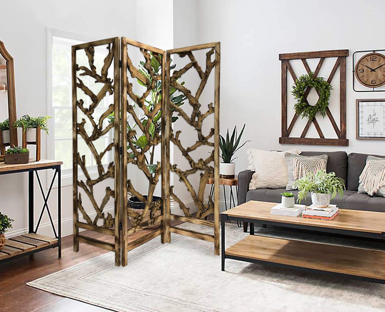 Brown Screen Gems Room Divider - Foldable Privacy Partition for Home, Office & Studio - Perfect for Creating Separate Spaces in Living Rooms, Bedrooms & Workspaces