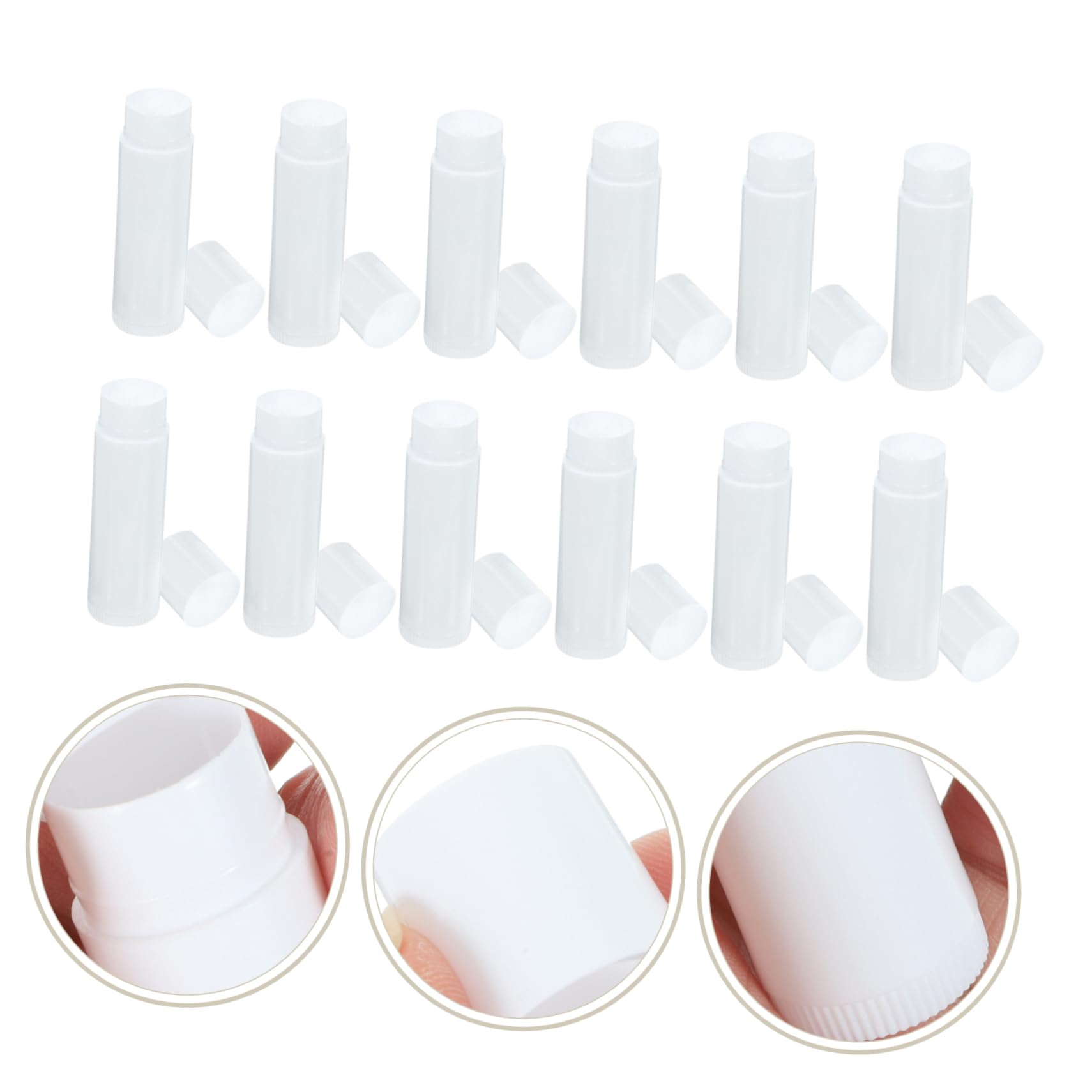 50pcs Empty Lip Balm Tubes with Lids - DIY Lipstick Containers for Homemade Lip Balm & Wax - Refillable Lip Gloss Tubes for DIY Cosmetics & Beauty Products - Perfect for DIY Lip Care, Gifts & Small Business Packaging
