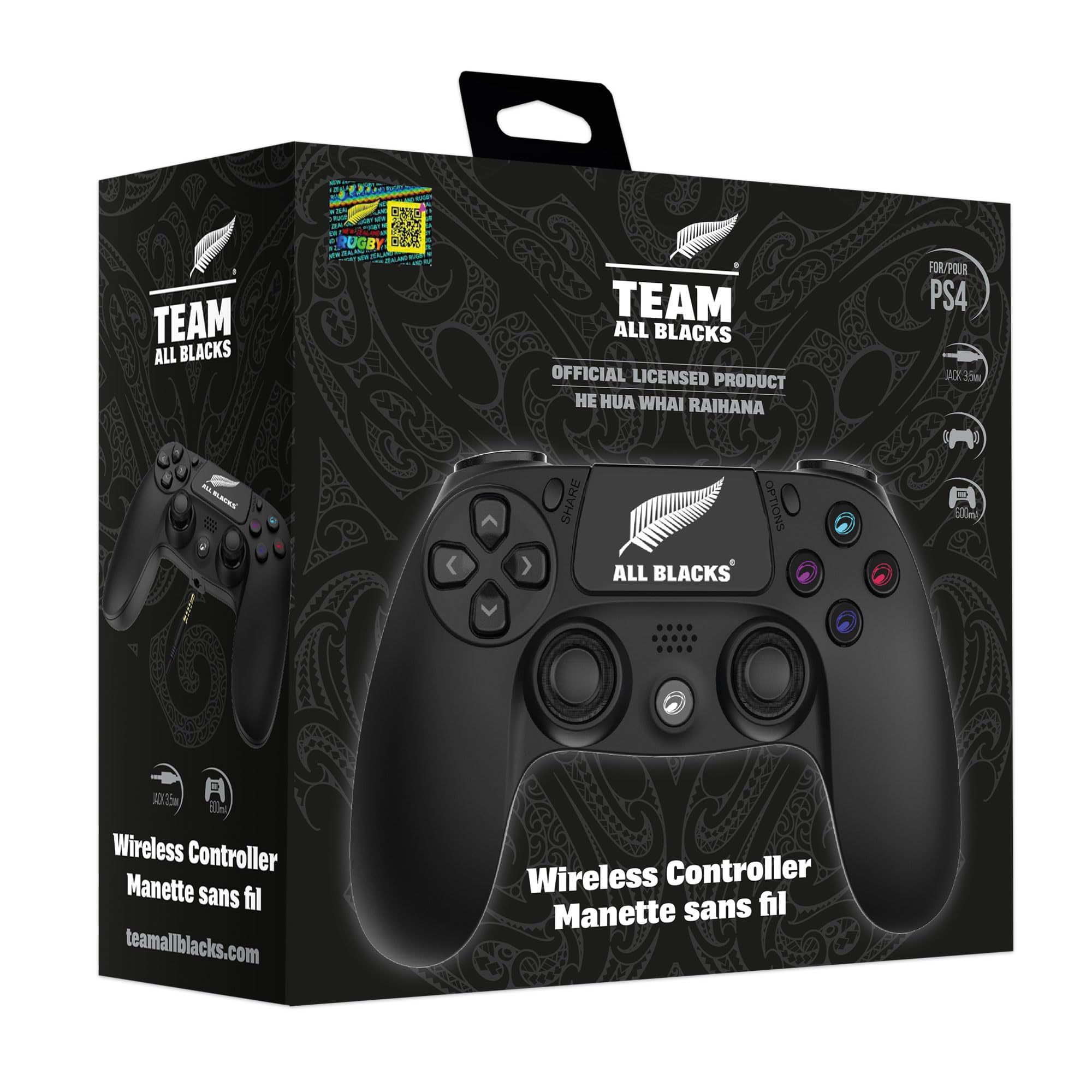 All Blacks Wireless PS4 Controller with 3.5mm Headphone Jack - Compatible with Playstation 4 for Gaming, Streaming & Online Multiplayer