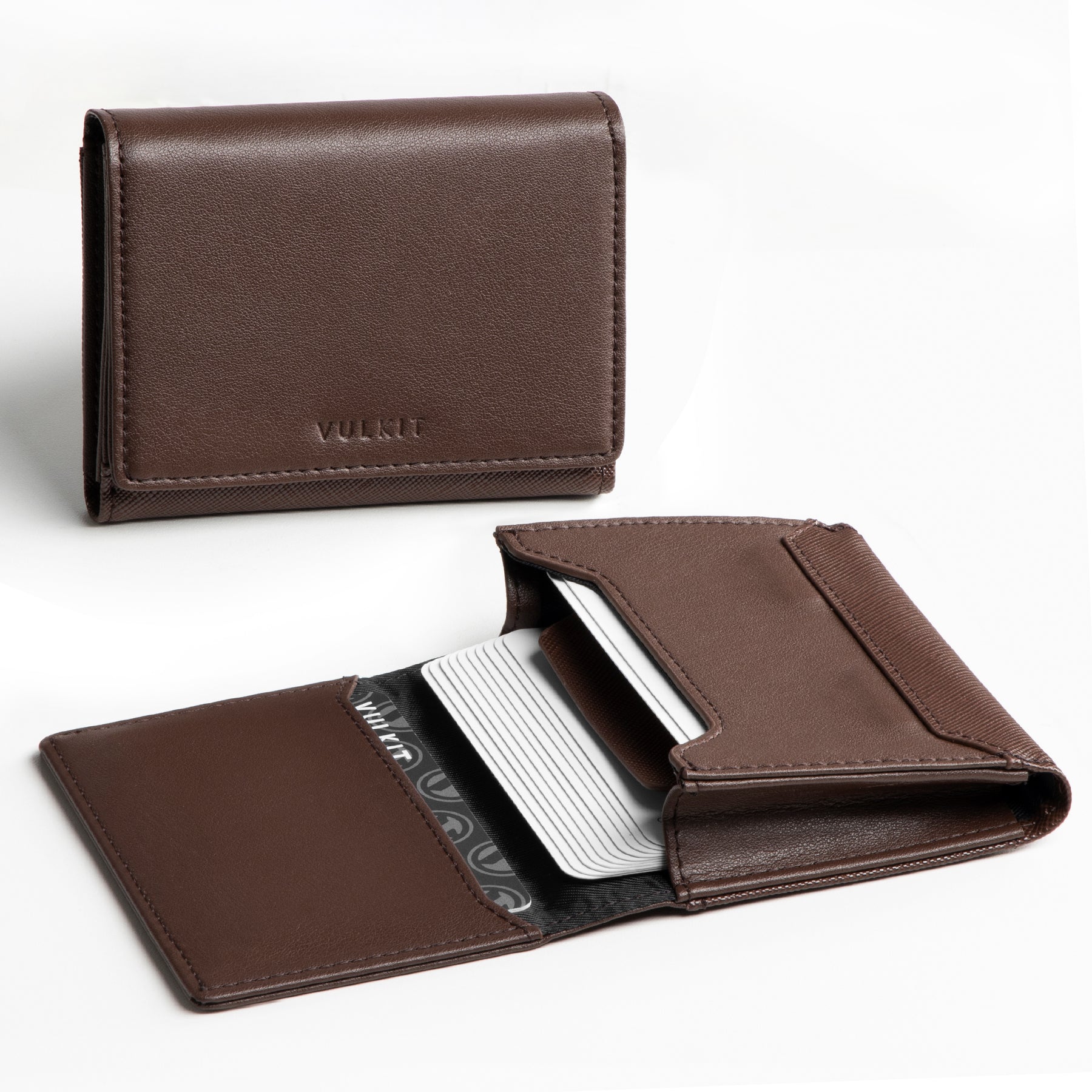 Premium VBC101 Leather Business Card Holder - Magnetic Closure, Holds 40 Cards with ID Window - Perfect for Professionals, Networking & Office Use