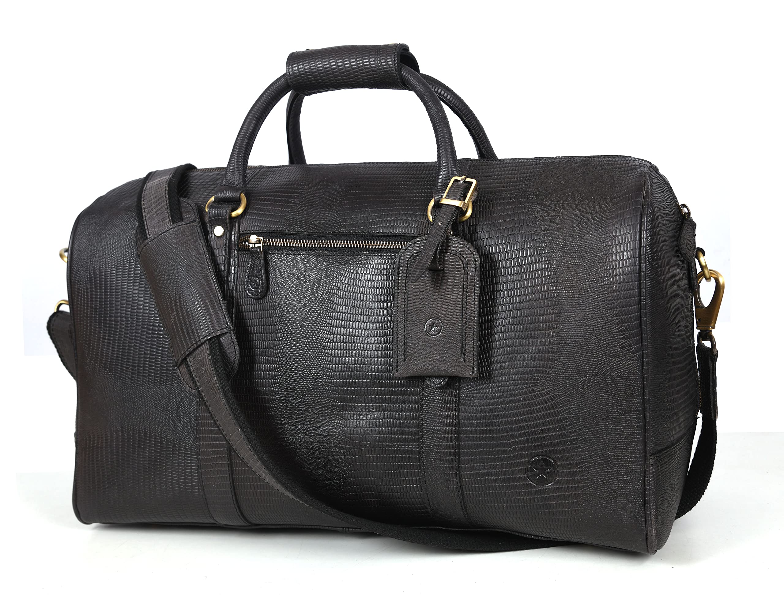 Premium Genuine Leather Travel Duffel Bag with Matching Toiletry Kit | Water-Resistant Gym & Sports Carry-On Luggage for Men | Perfect Father's Day Gift | Business Trips, Weekend Getaways & Gym Workouts - Aaron Leather Goods